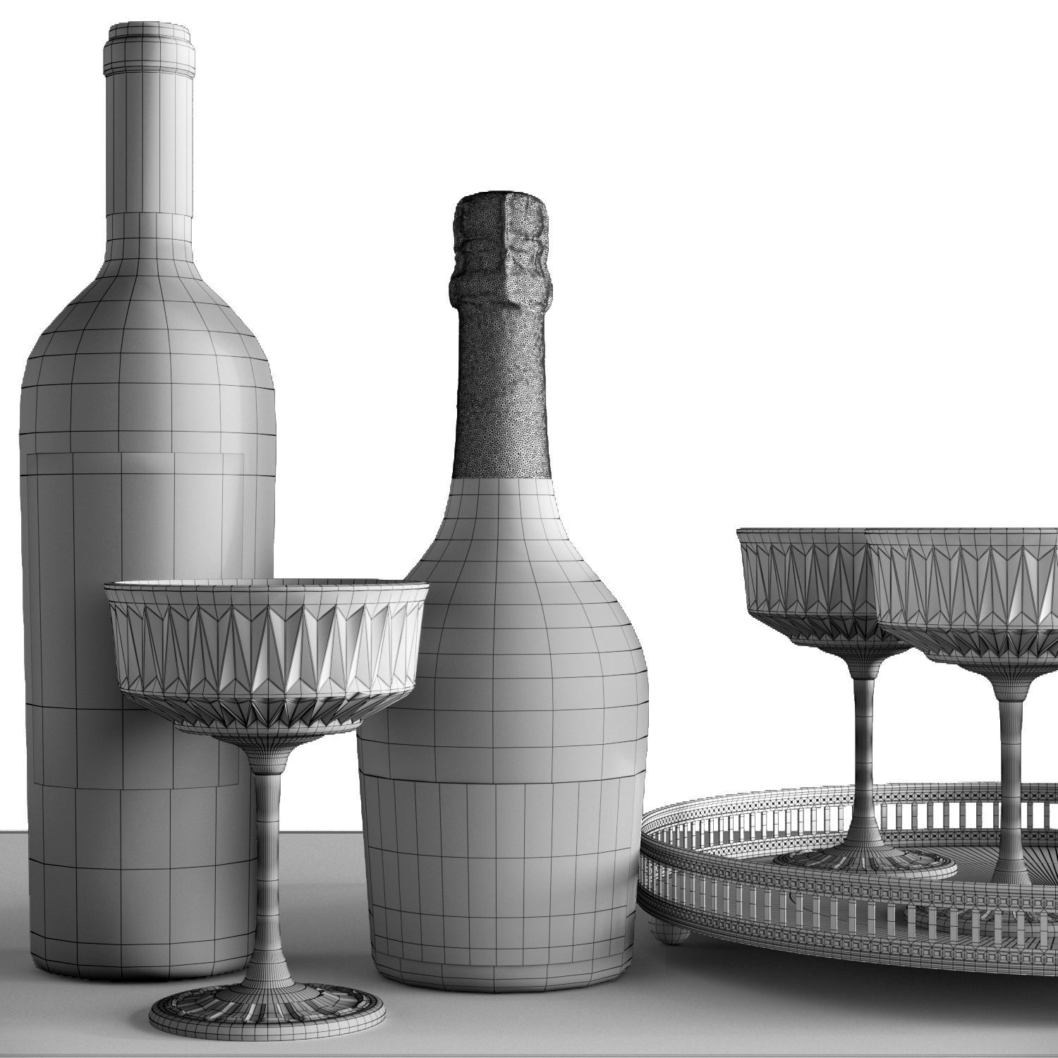 Wine Set corkscrew and bottle opener 3D model_8