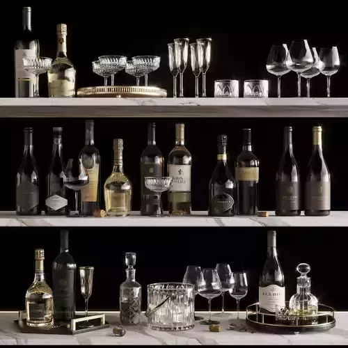 Wine Set corkscrew and bottle opener 3D model