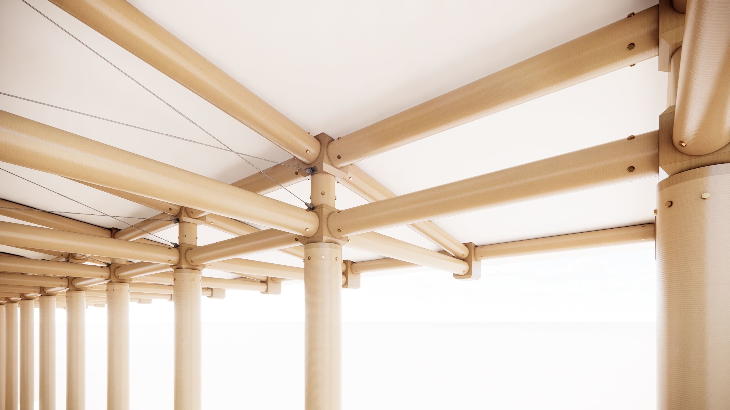 Paper structure Dojo - Shigeru Ban style 3D model_9