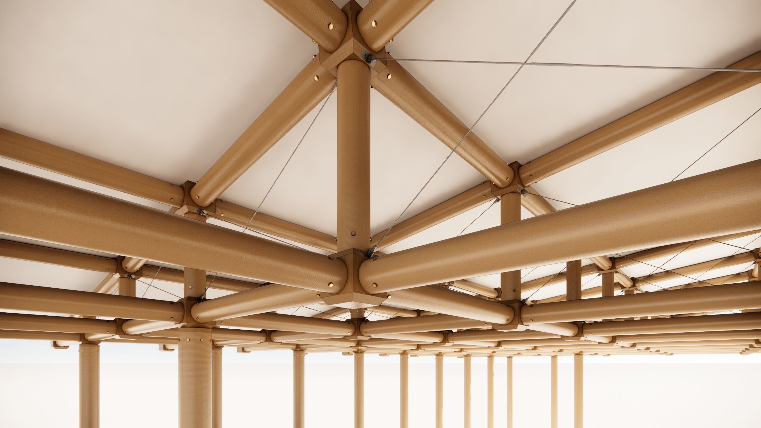 Paper structure Dojo - Shigeru Ban style 3D model_11