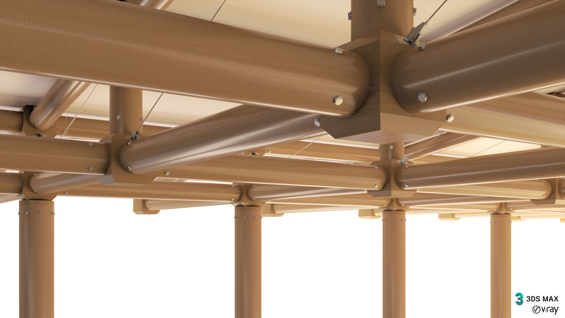 Paper structure Dojo - Shigeru Ban style 3D model_16