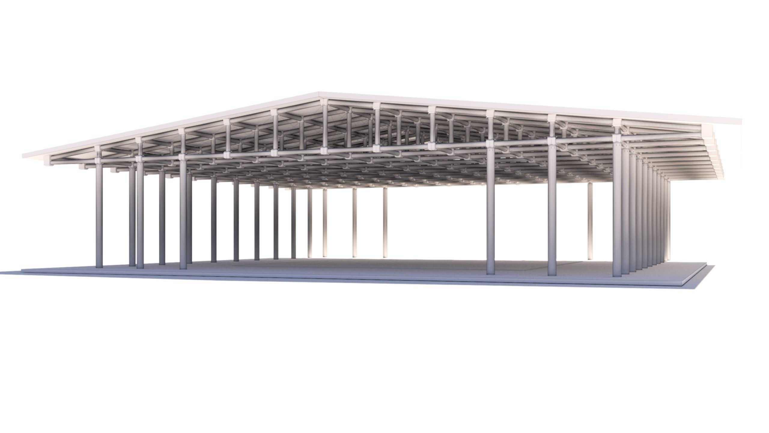 Paper structure Dojo - Shigeru Ban style 3D model_17