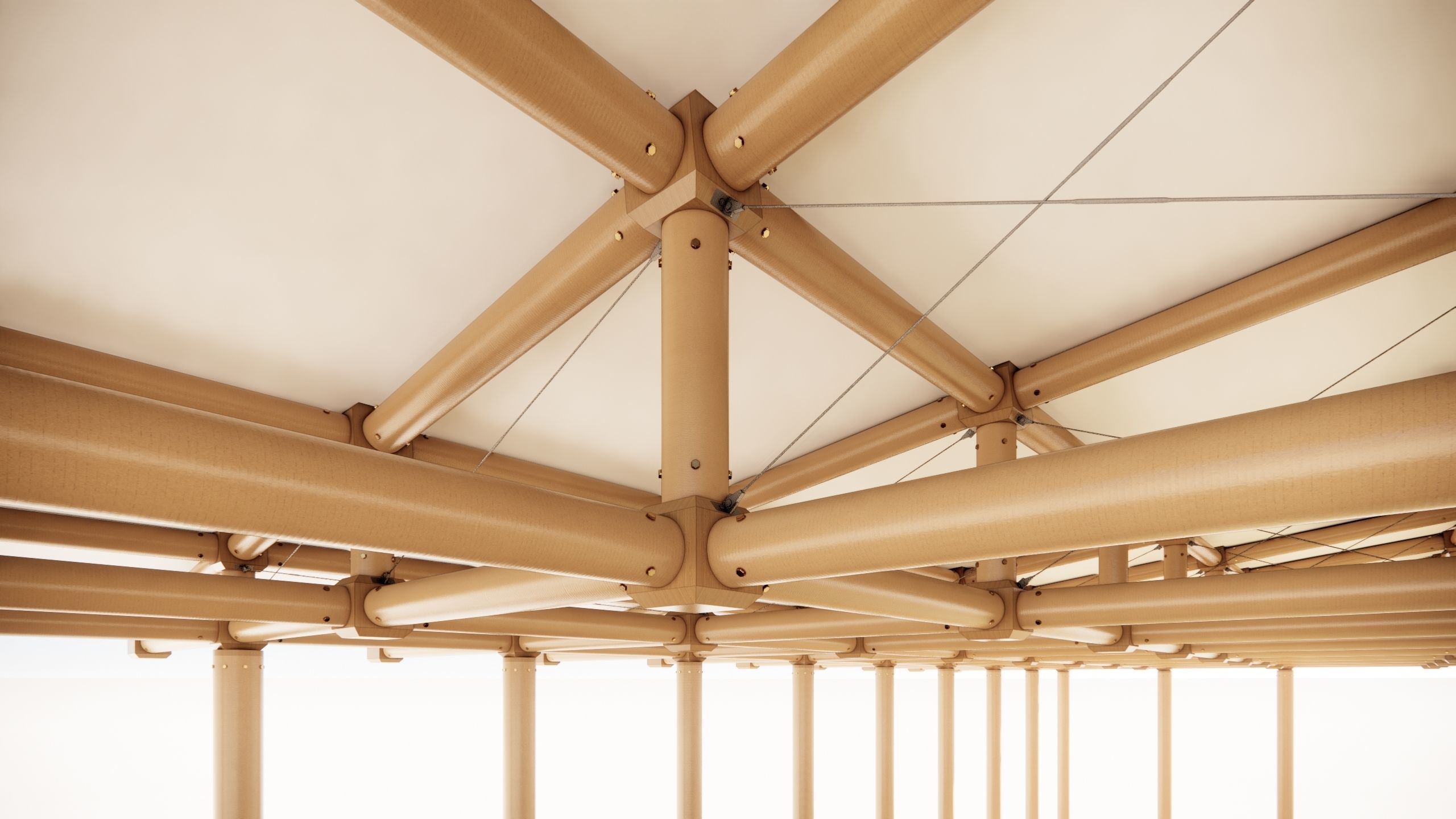 Paper structure Dojo - Shigeru Ban style 3D model_8