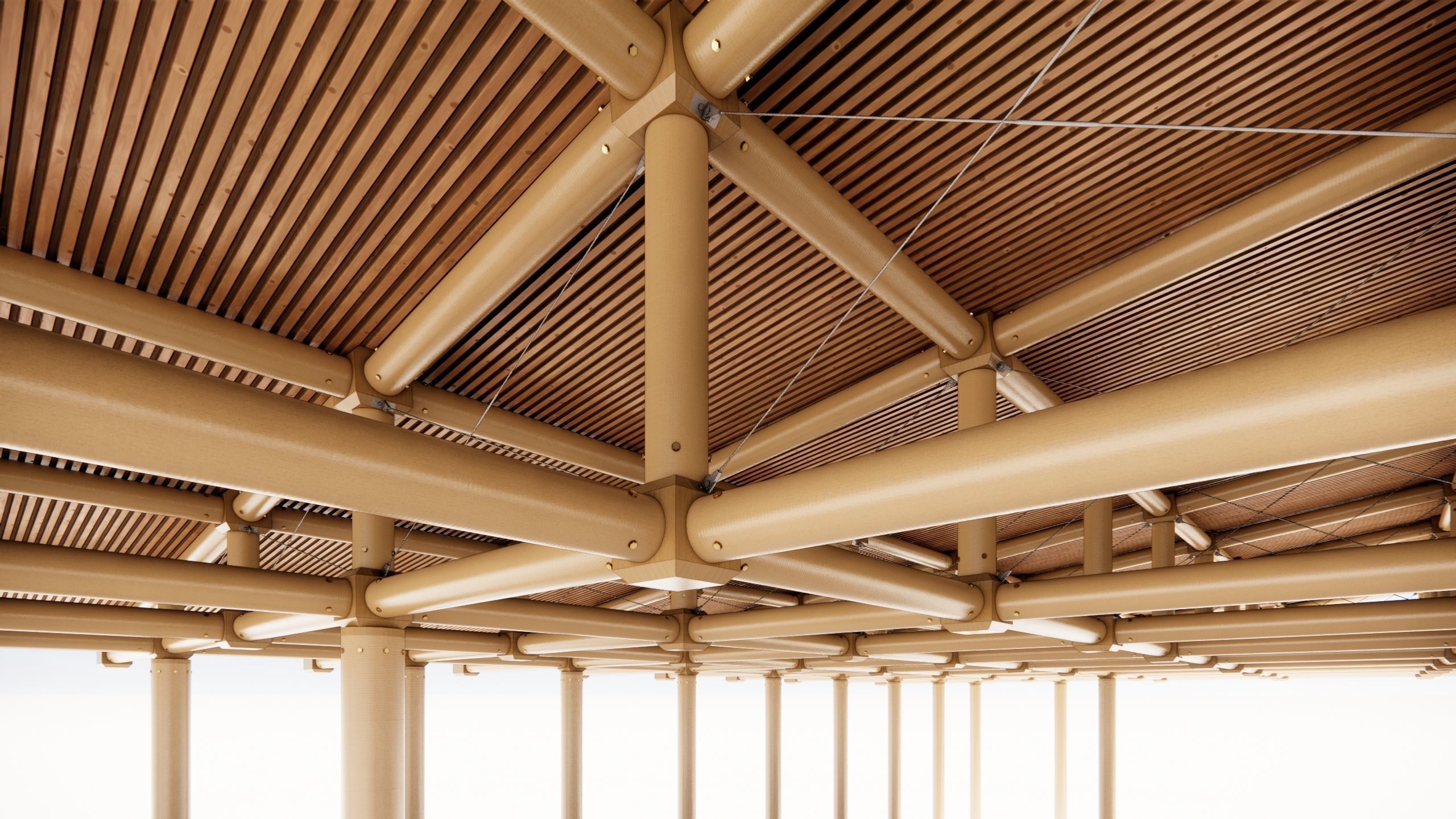 Paper structure Dojo - Shigeru Ban style 3D model_12