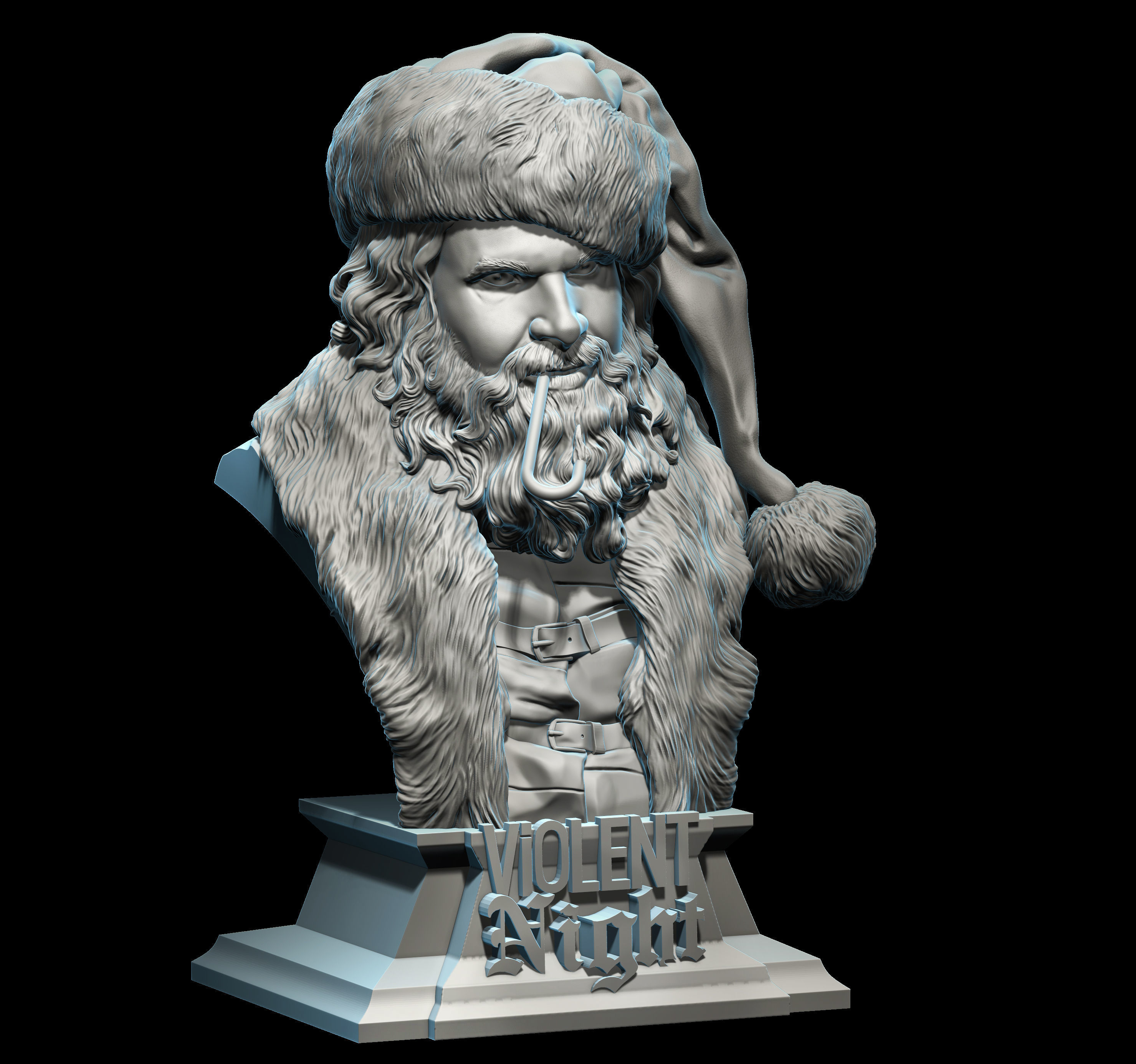 Violent Night - David Harbour portrait  3D print model_2