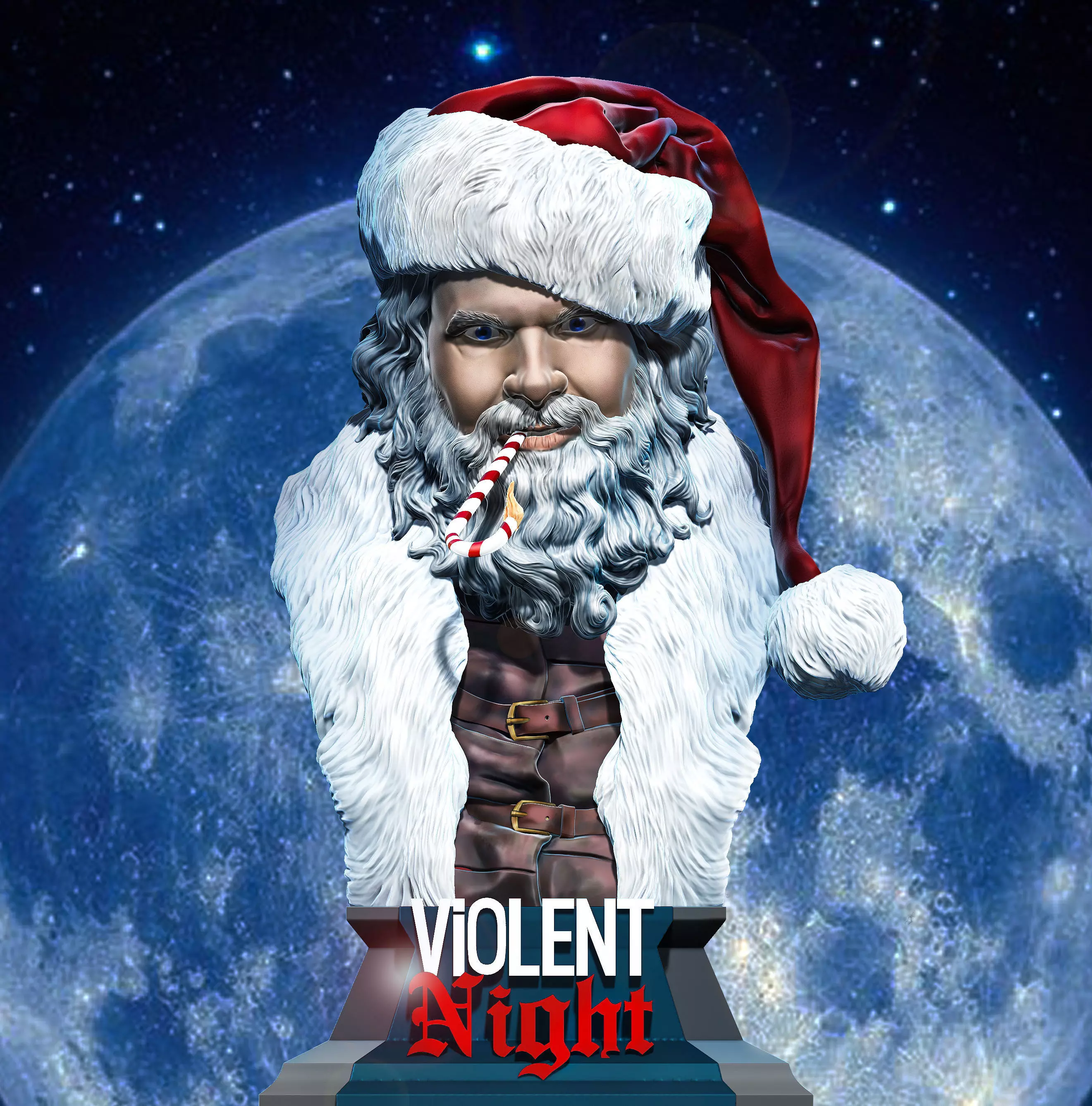 Violent Night - David Harbour portrait  3D print model_0