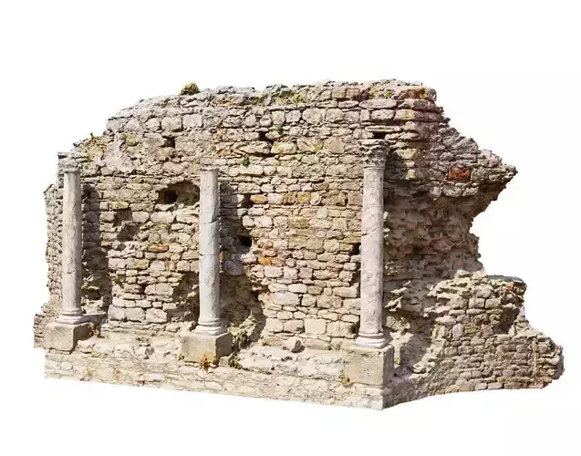 Castle Wall Ruin PBR Scan 02 Low-poly 3D model