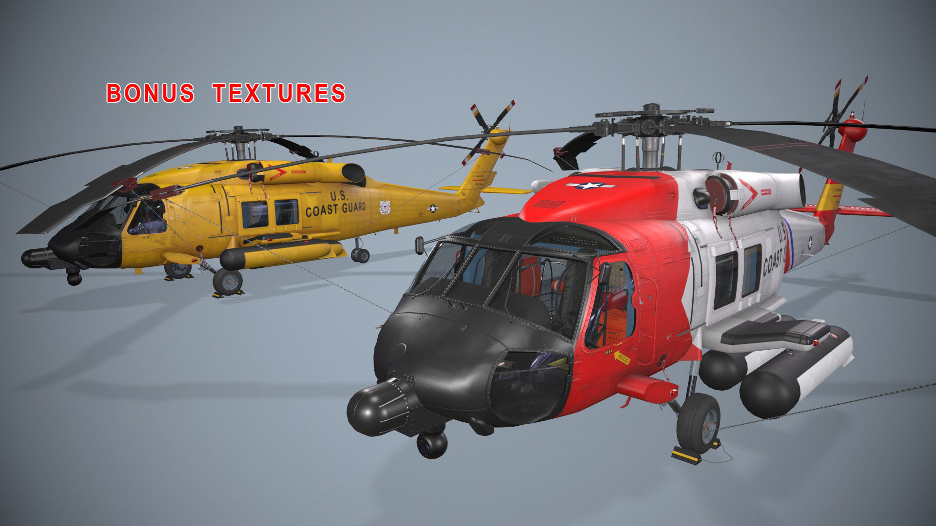 Sikorsky MH-60J Jay Hawk Static Low-poly 3D model_2