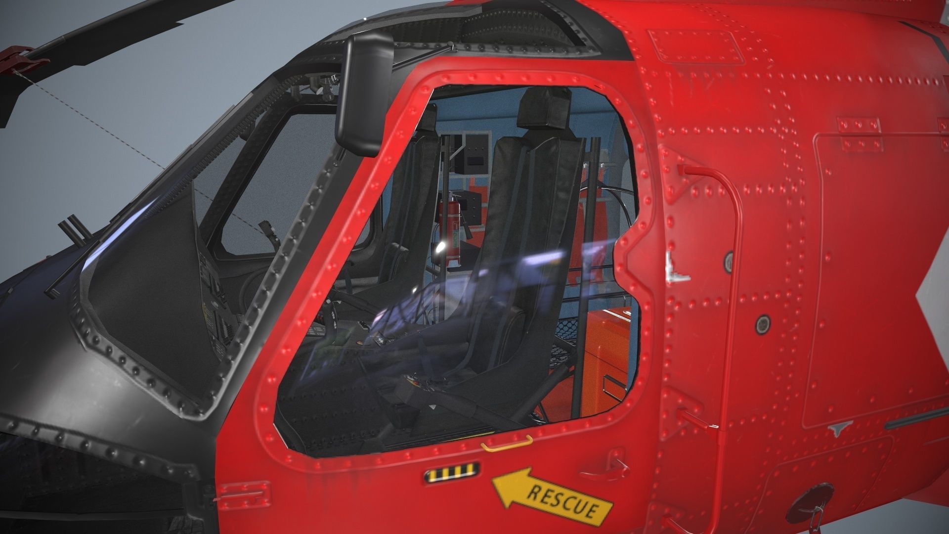 Sikorsky MH-60J Jay Hawk Static Low-poly 3D model_8