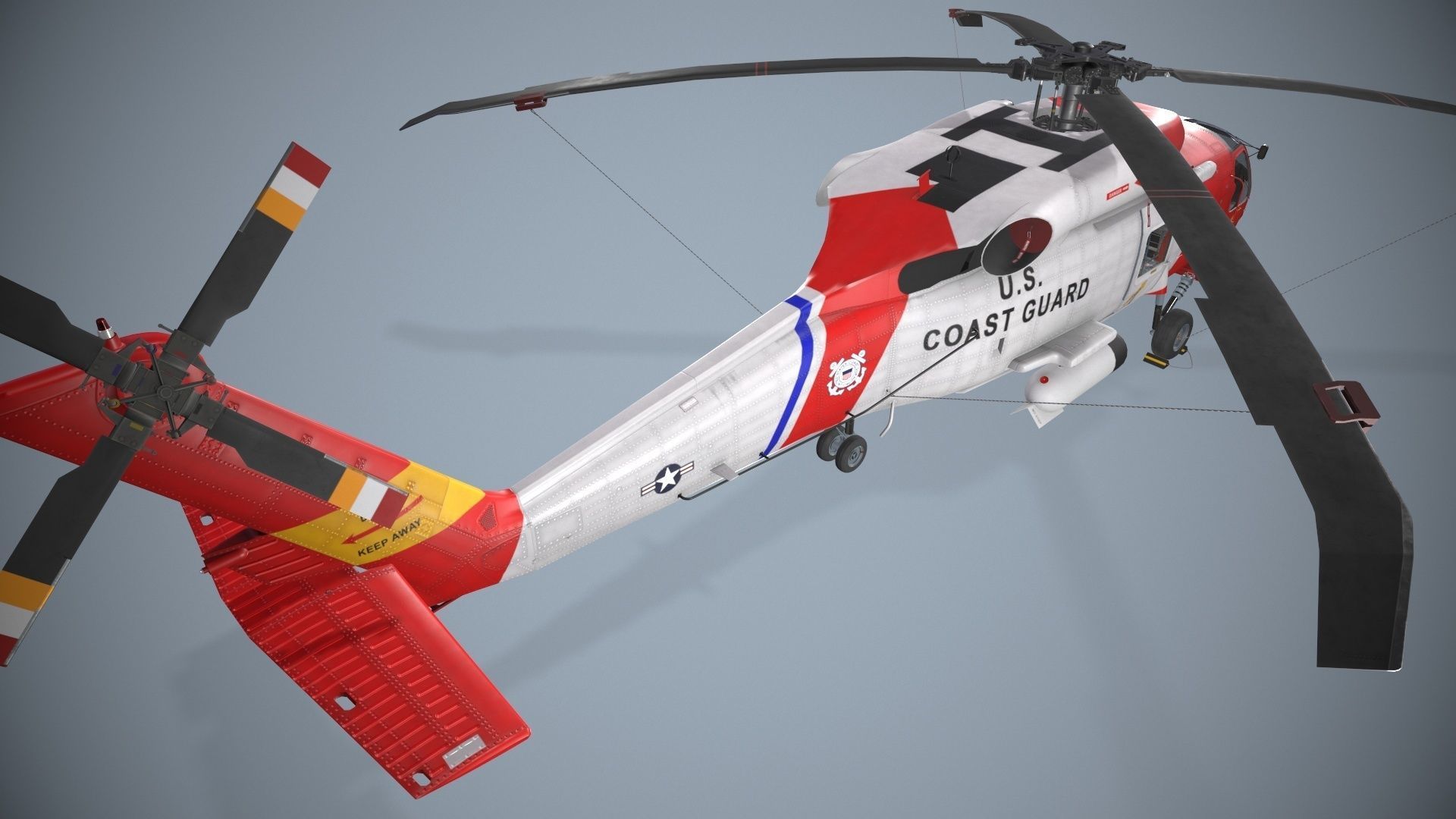 Sikorsky MH-60J Jay Hawk Static Low-poly 3D model_15