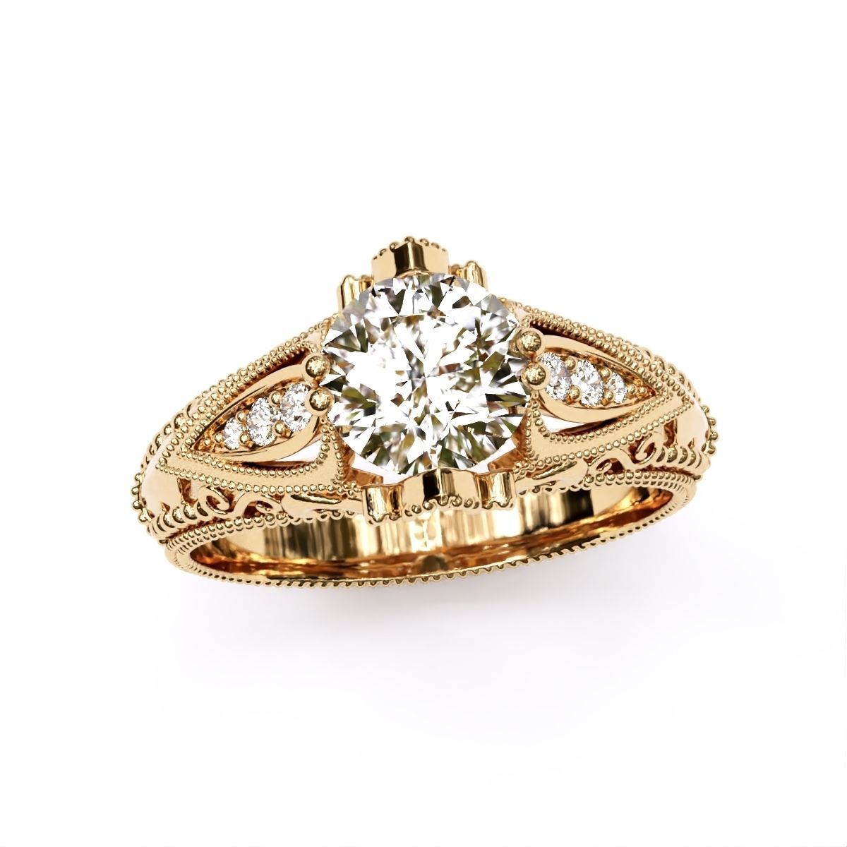 ANTIQUE Ring 3D print model_7