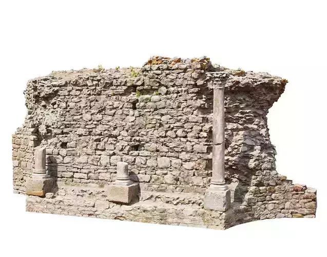 Castle Wall Ruin PBR Scan 03 Low-poly 3D model