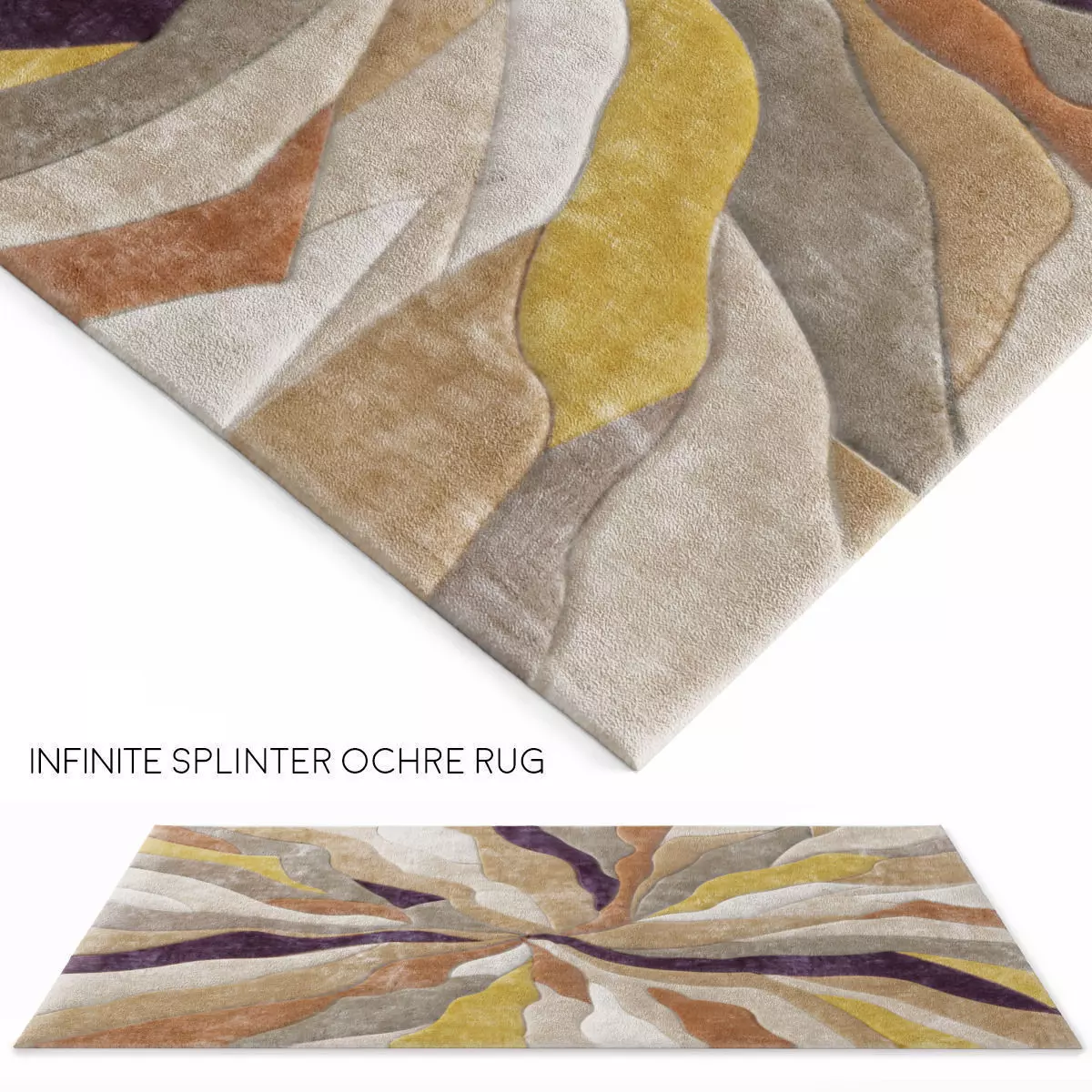 Infinite Splinter Ochre Rug 3D model