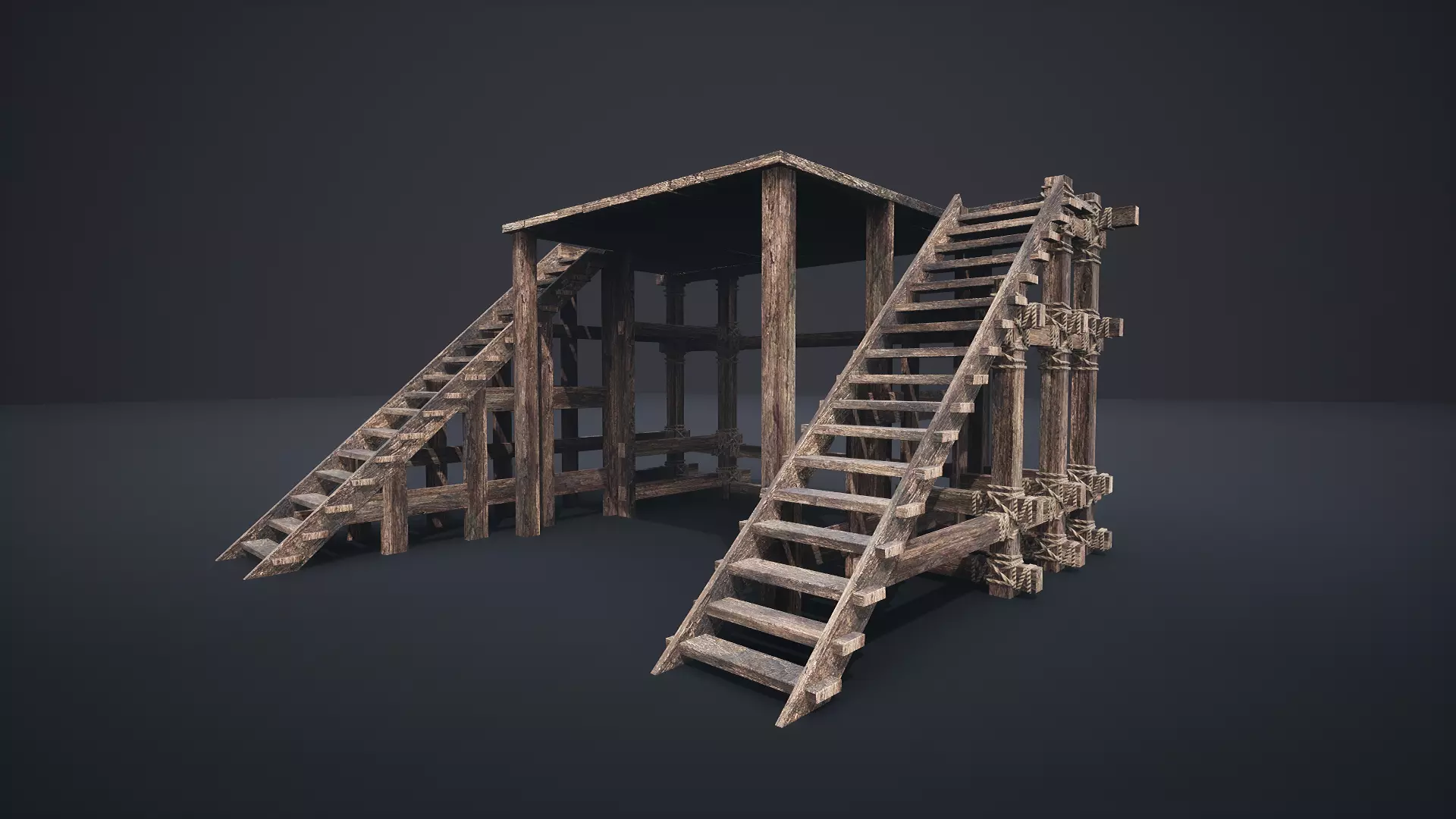 WATCHTOWER TOWER SCOUT FORT FORTRESS CASTLE WALLS STAIRS AAA Low-poly 3D model