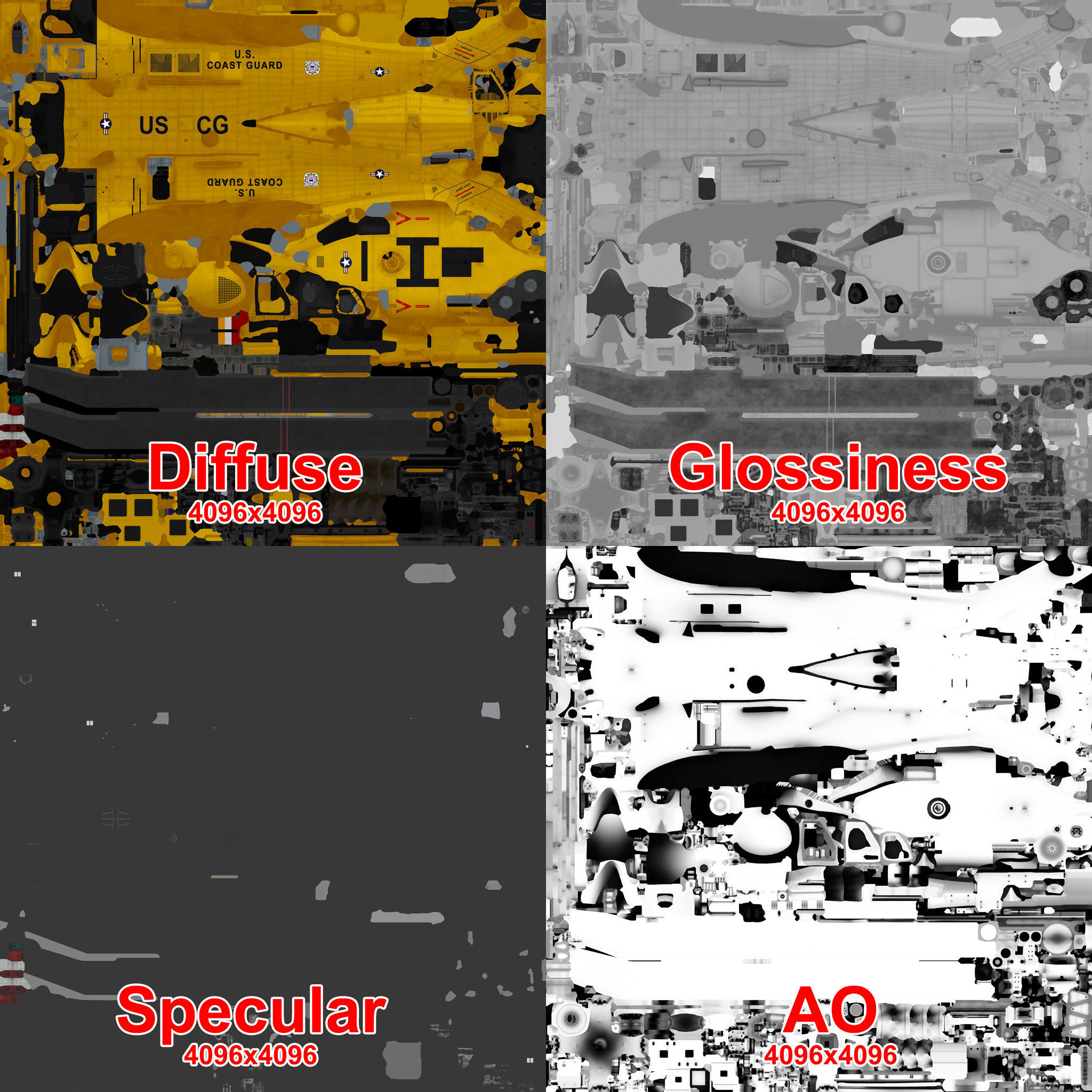 Sikorsky MH-60T Jay Hawk Static Low-poly 3D model_28