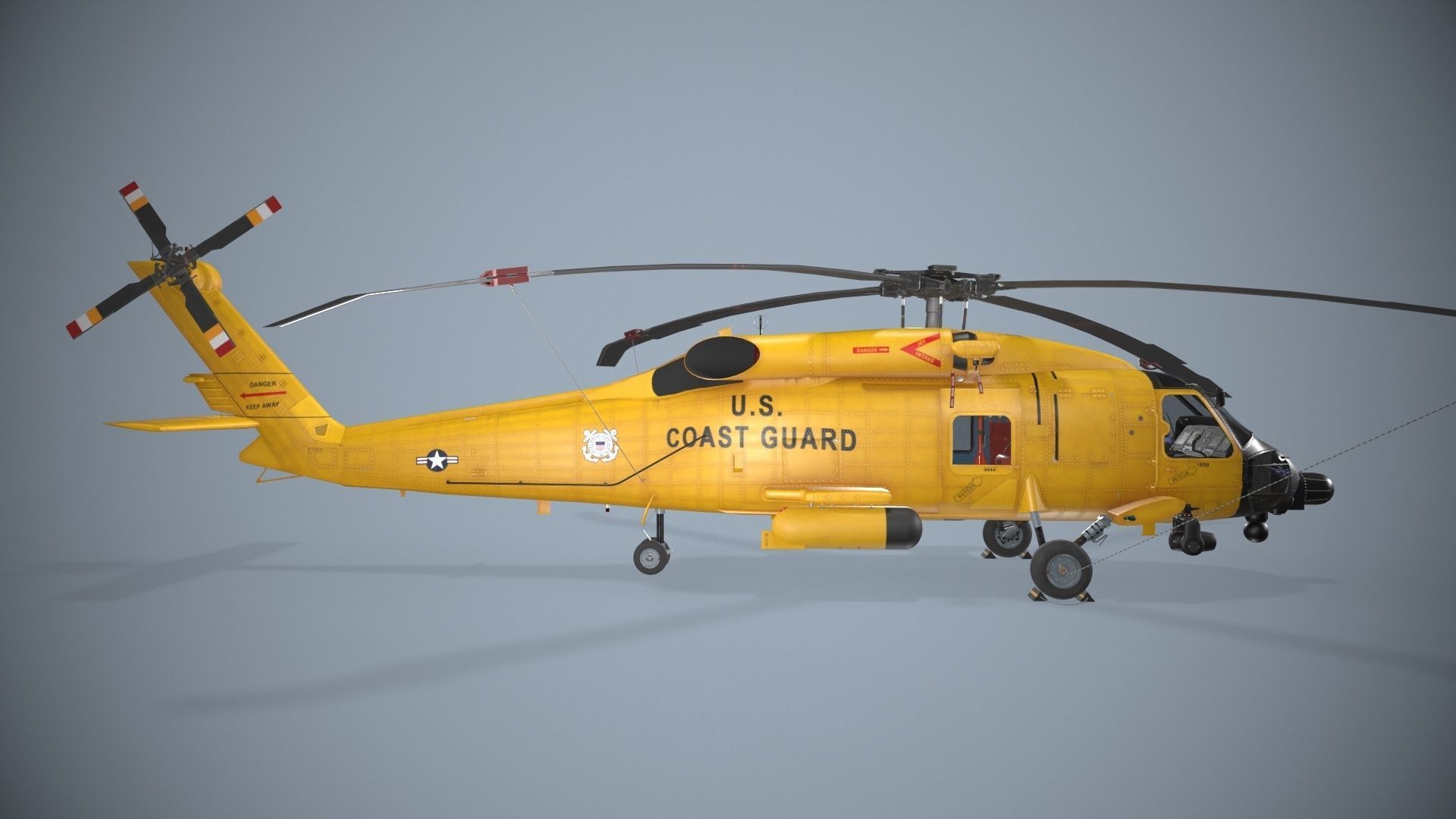 Sikorsky MH-60T Jay Hawk Static Low-poly 3D model_5