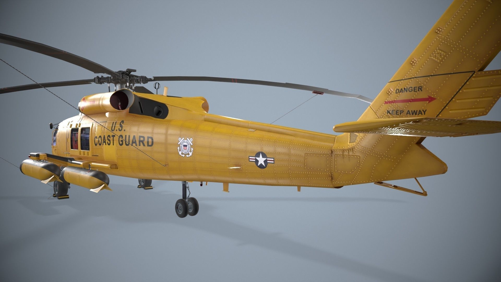 Sikorsky MH-60T Jay Hawk Static Low-poly 3D model_4