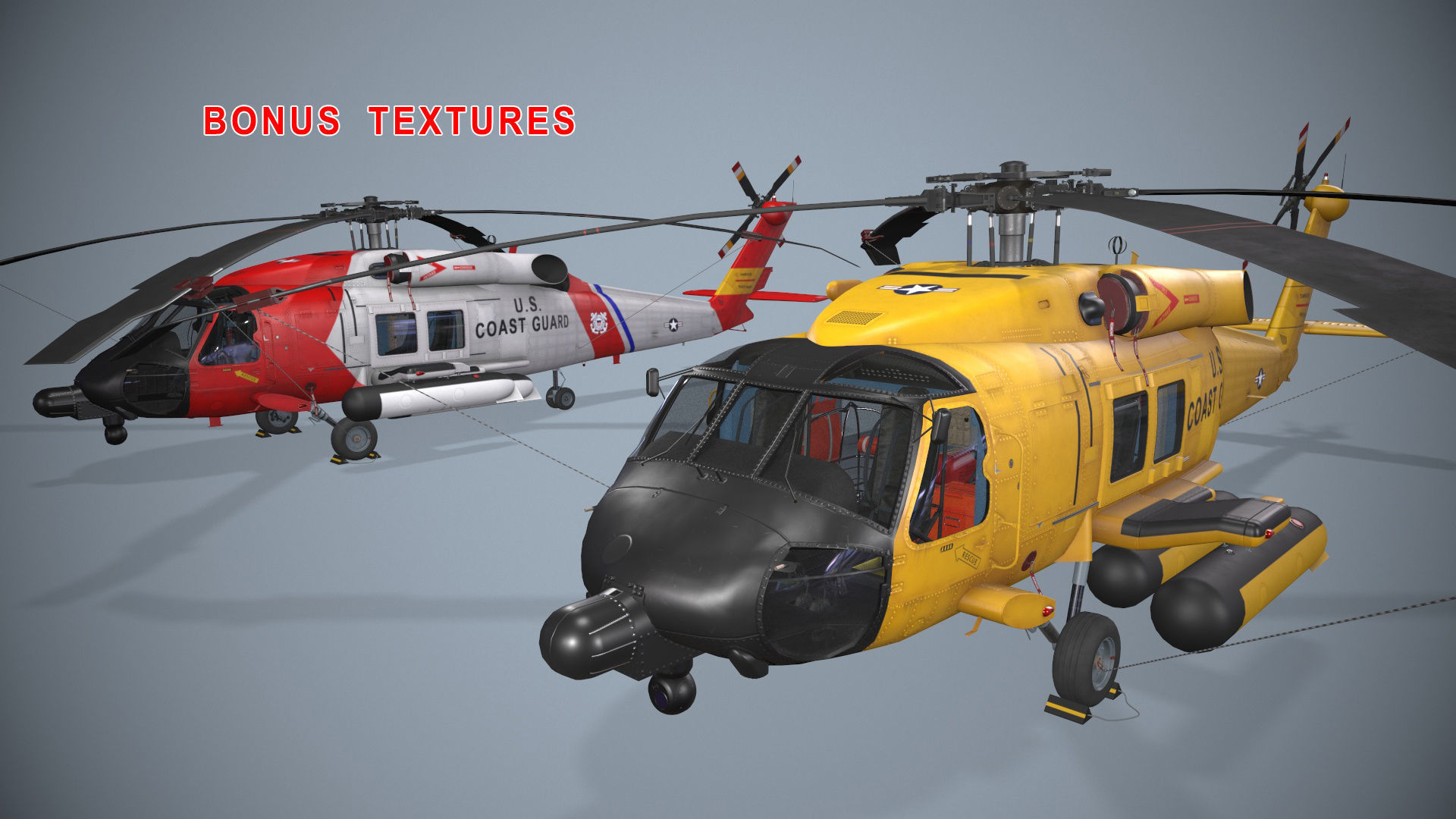 Sikorsky MH-60T Jay Hawk Static Low-poly 3D model_2