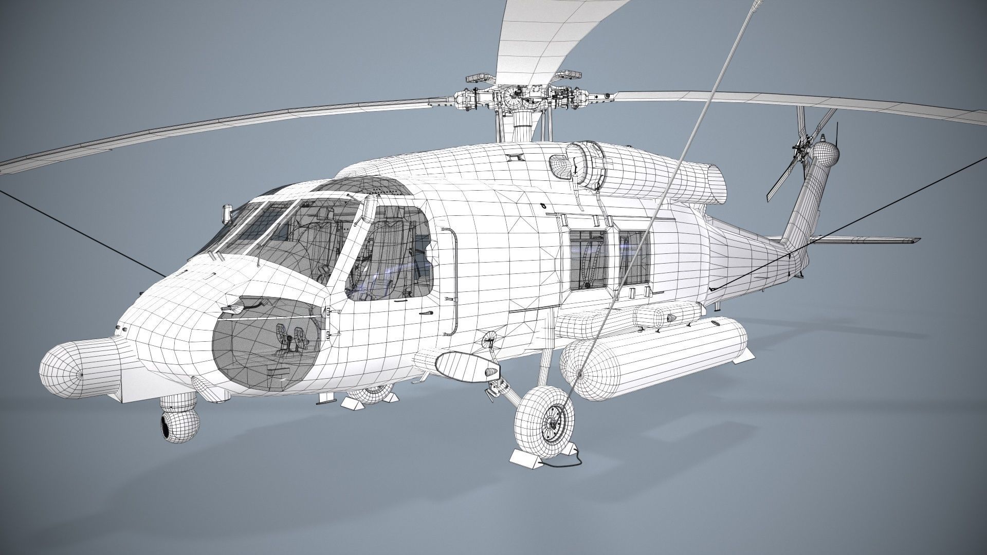 Sikorsky MH-60T Jay Hawk Static Low-poly 3D model_20