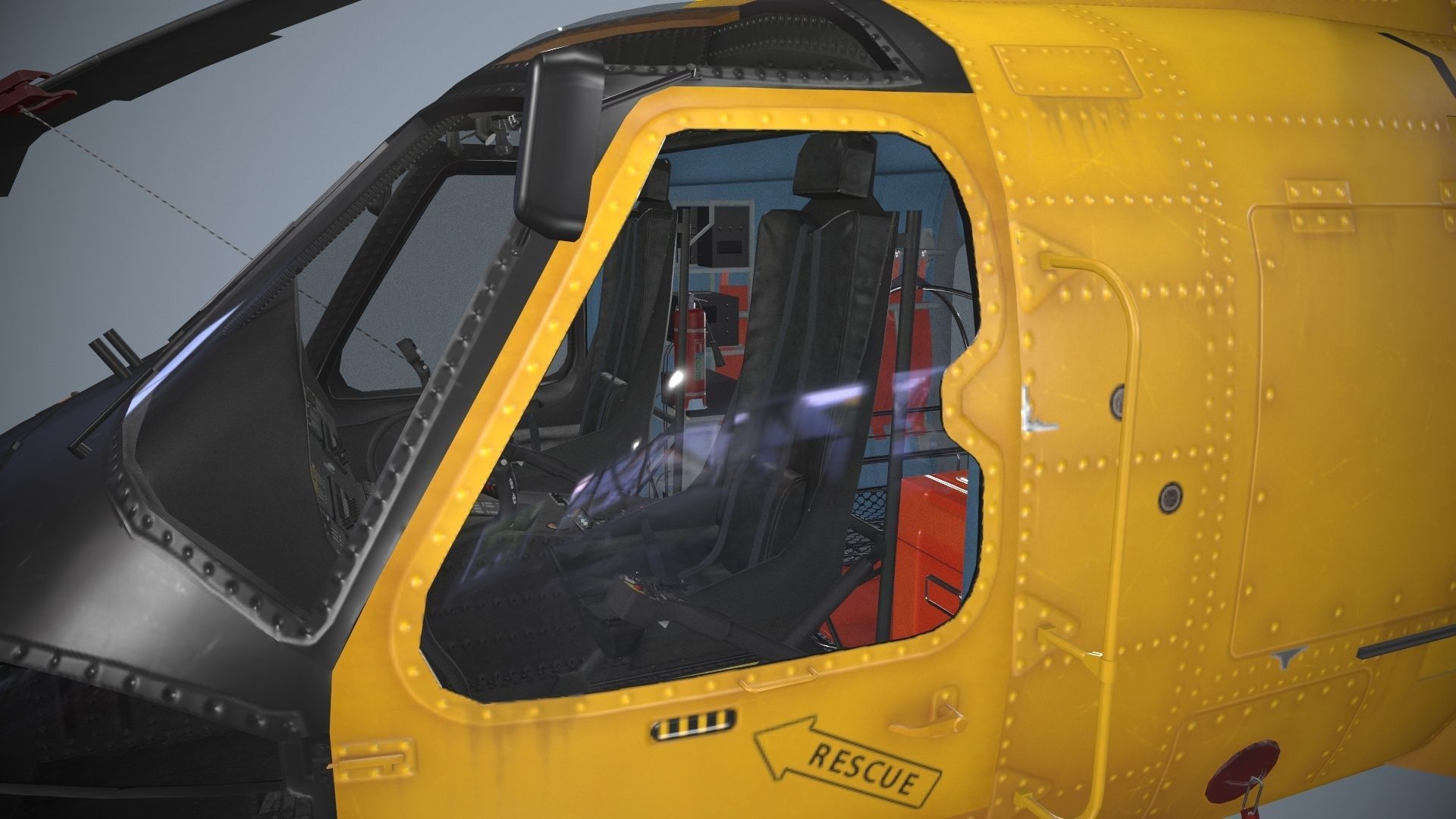 Sikorsky MH-60T Jay Hawk Static Low-poly 3D model_7