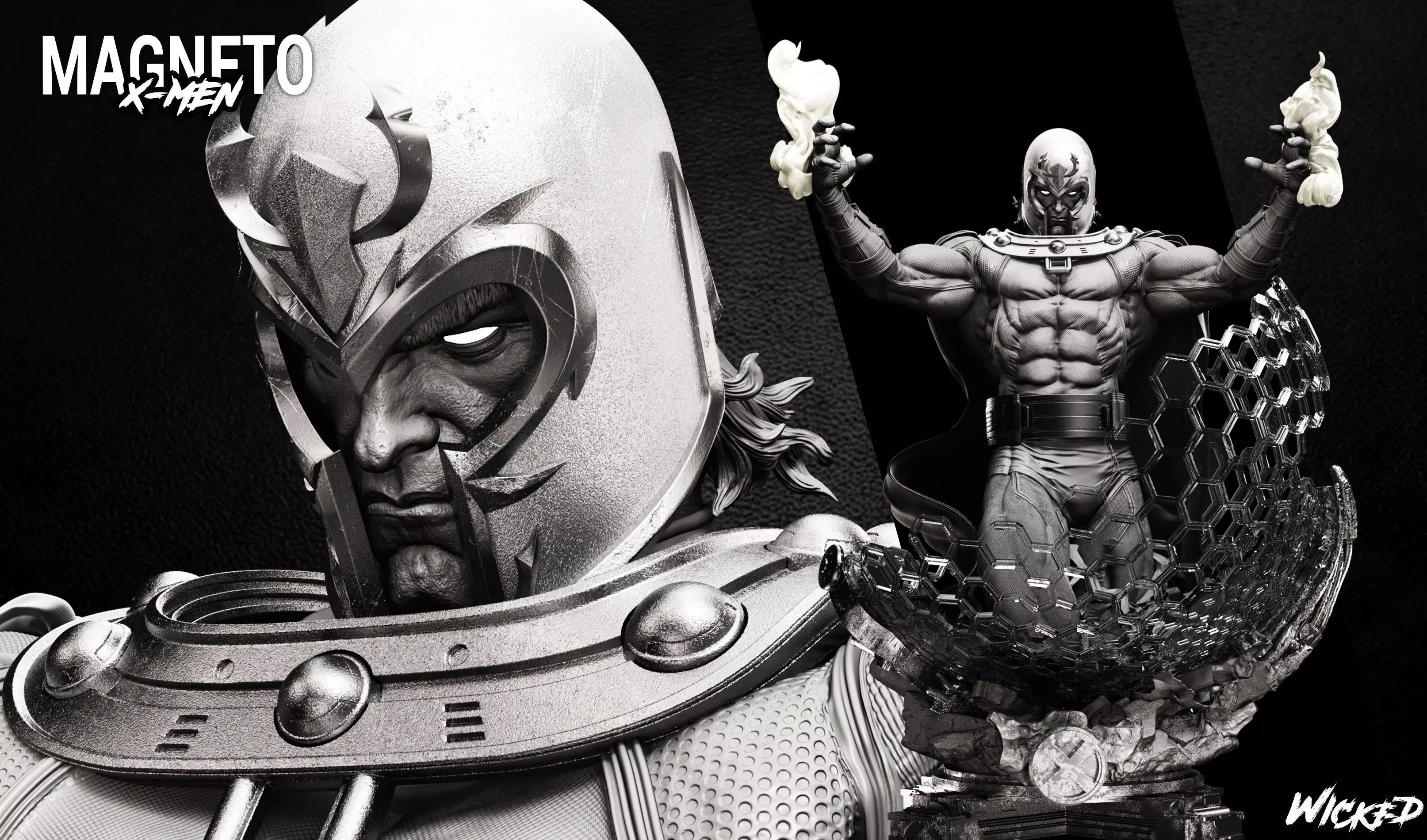 Wicked Magneto Bust Tested and ready for 3d printing 3D print model_0