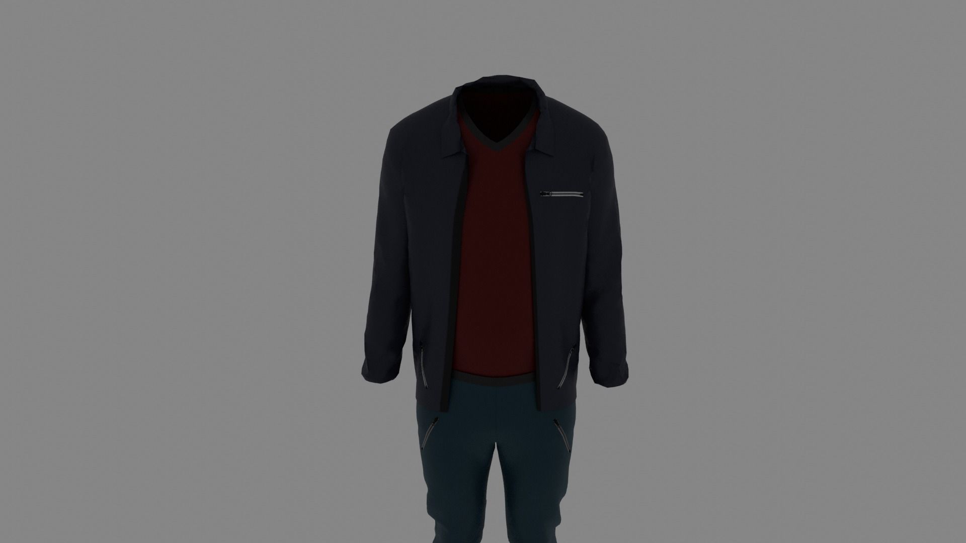 Man Clothes Low-poly 3D model_3