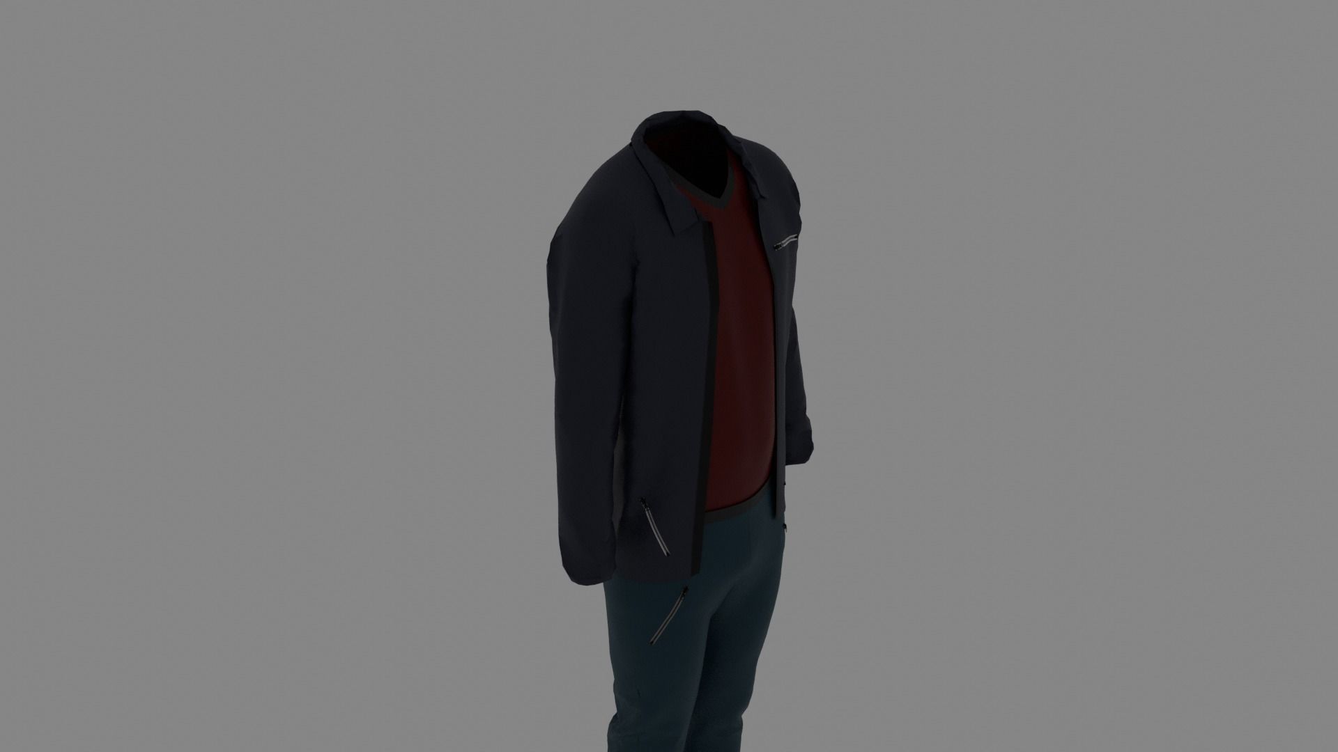Man Clothes Low-poly 3D model_5