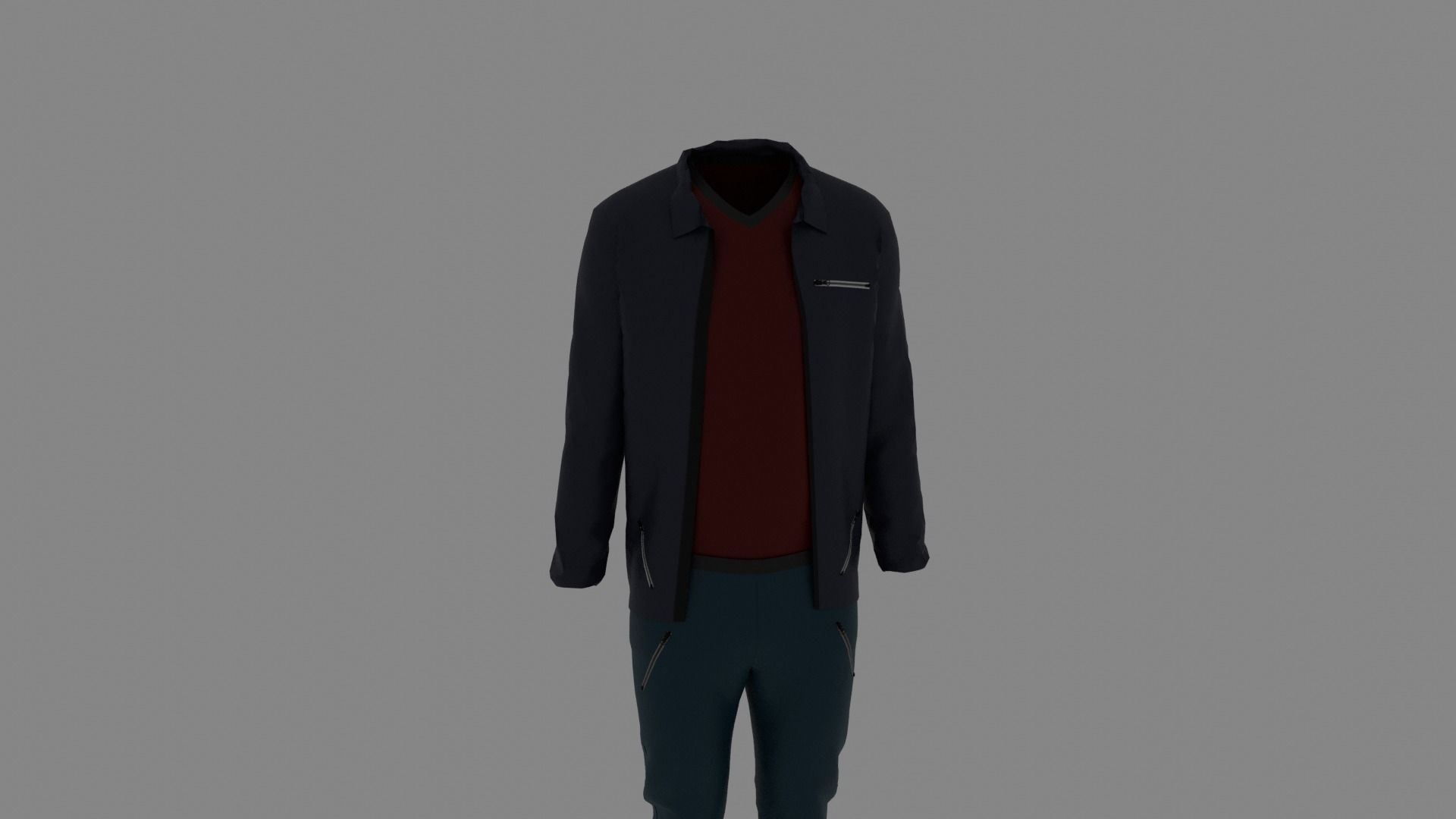 Man Clothes Low-poly 3D model_6