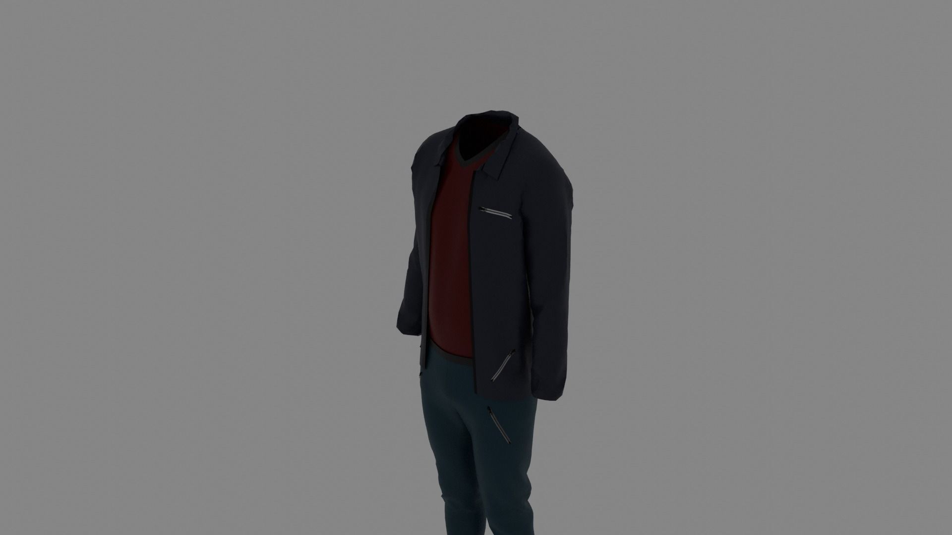 Man Clothes Low-poly 3D model_4