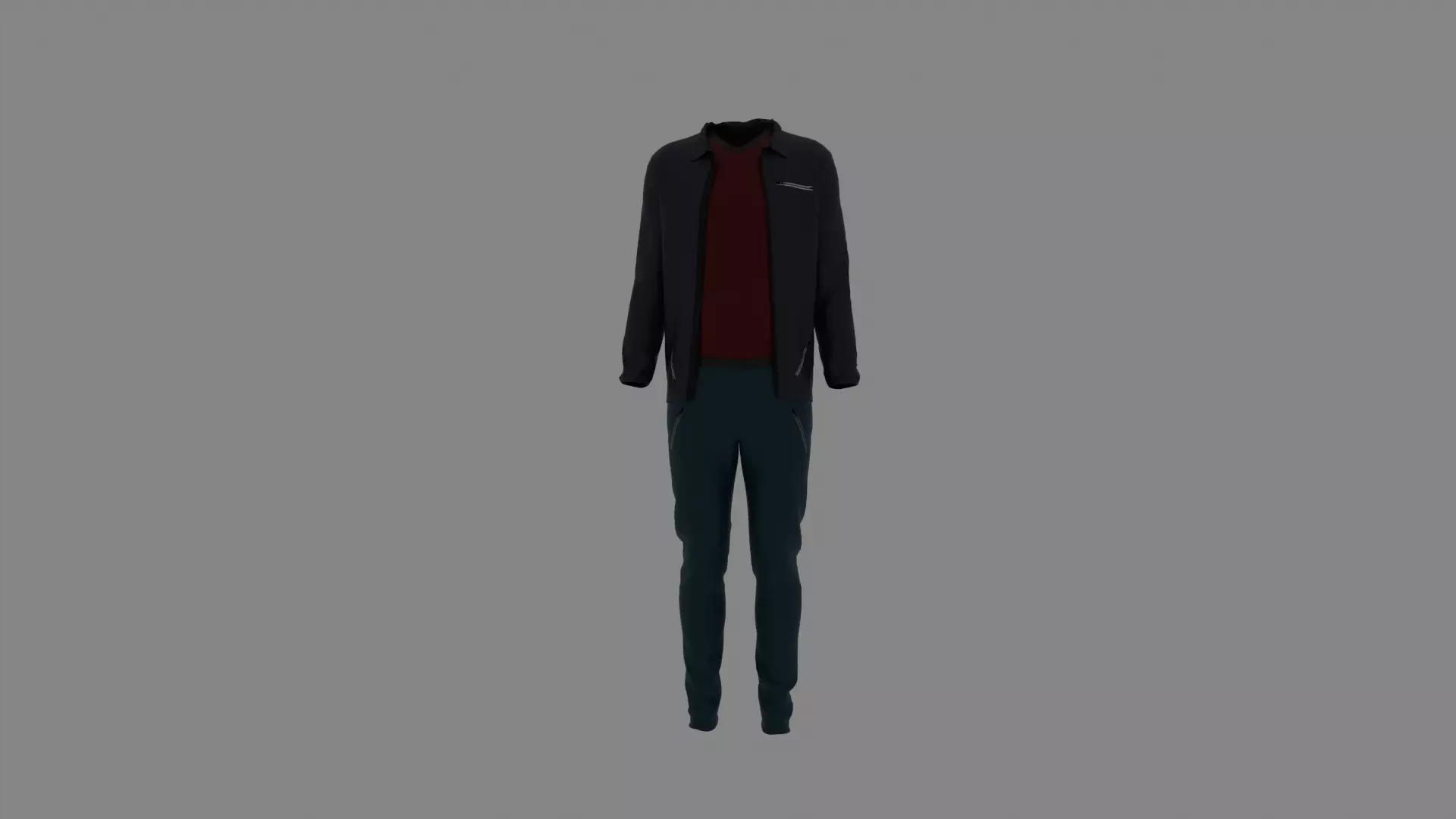 Man Clothes Low-poly 3D model_0