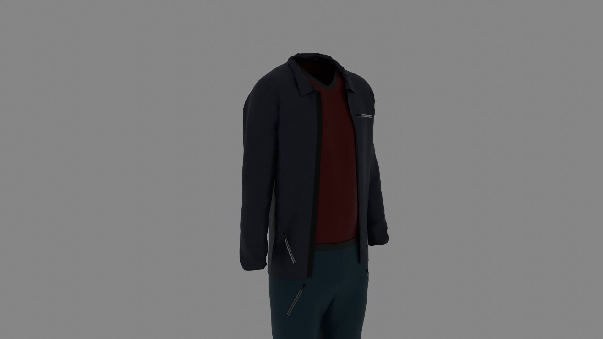 Man Clothes Low-poly 3D model_2
