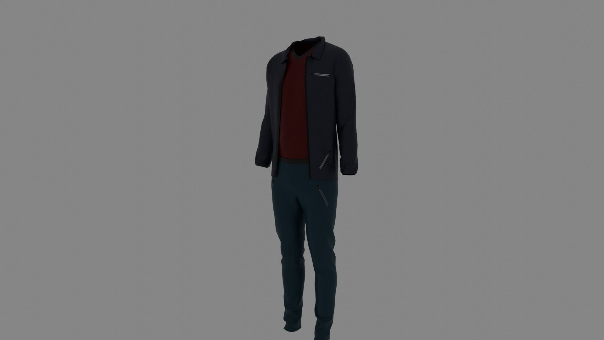 Man Clothes Low-poly 3D model_1
