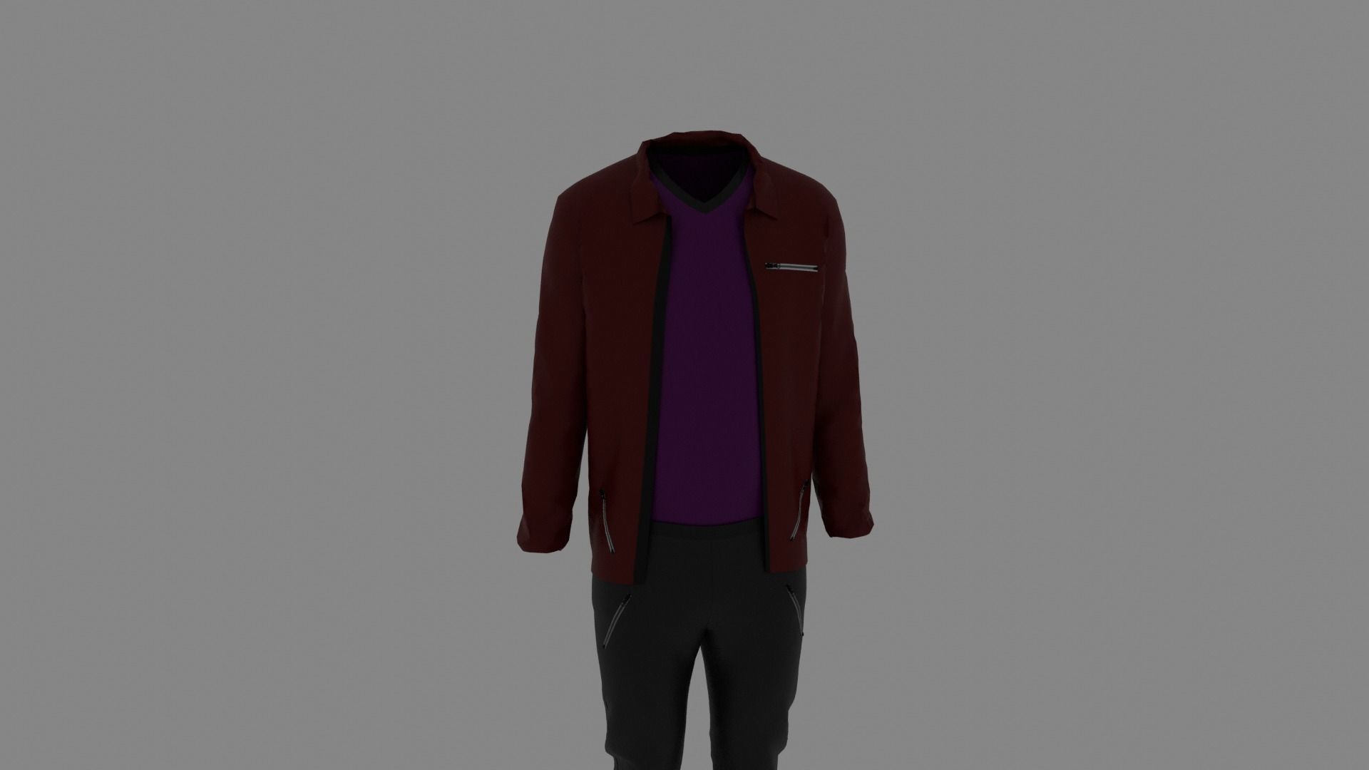 Man Clothes Low-poly 3D model_6