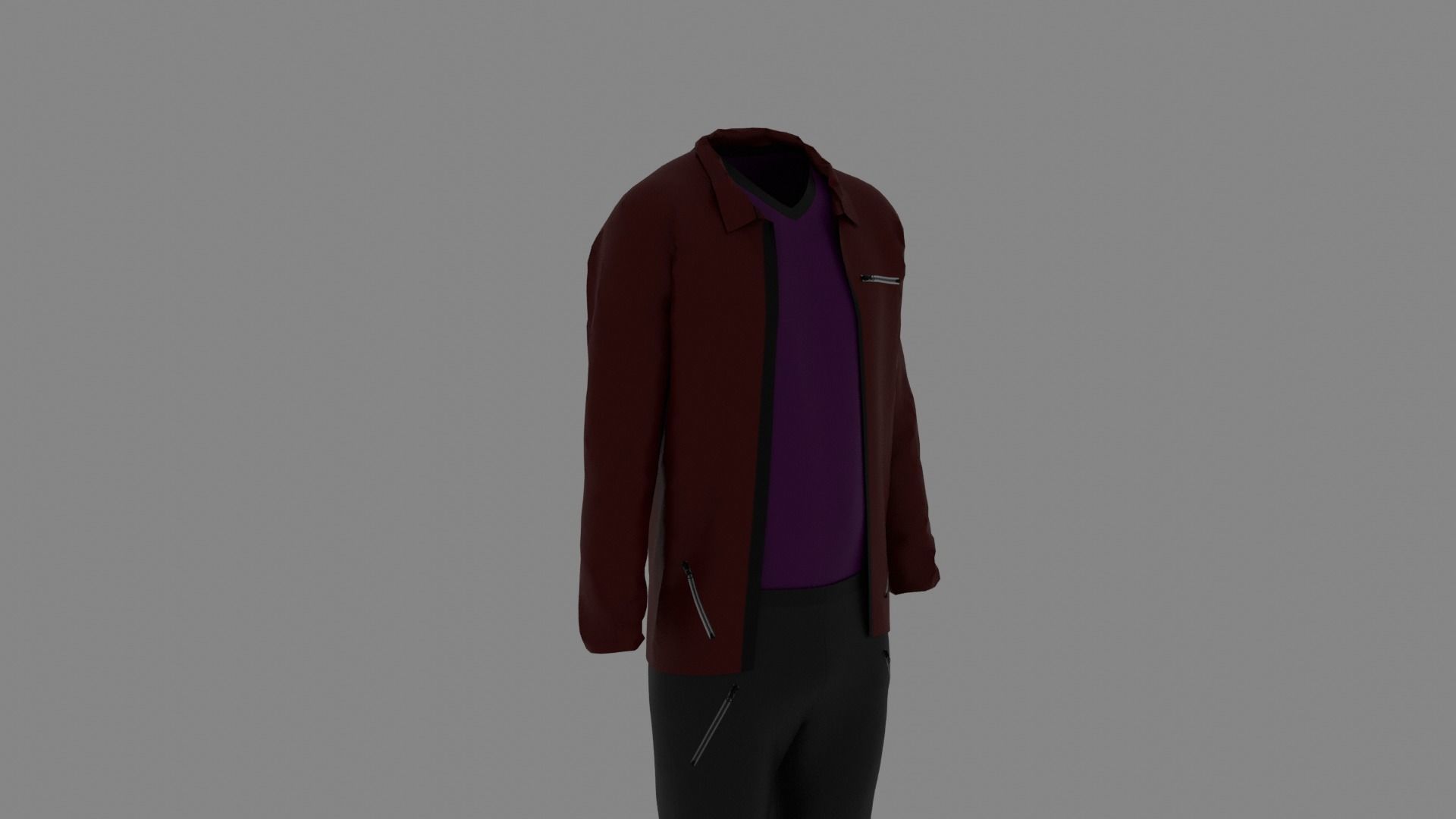 Man Clothes Low-poly 3D model_2