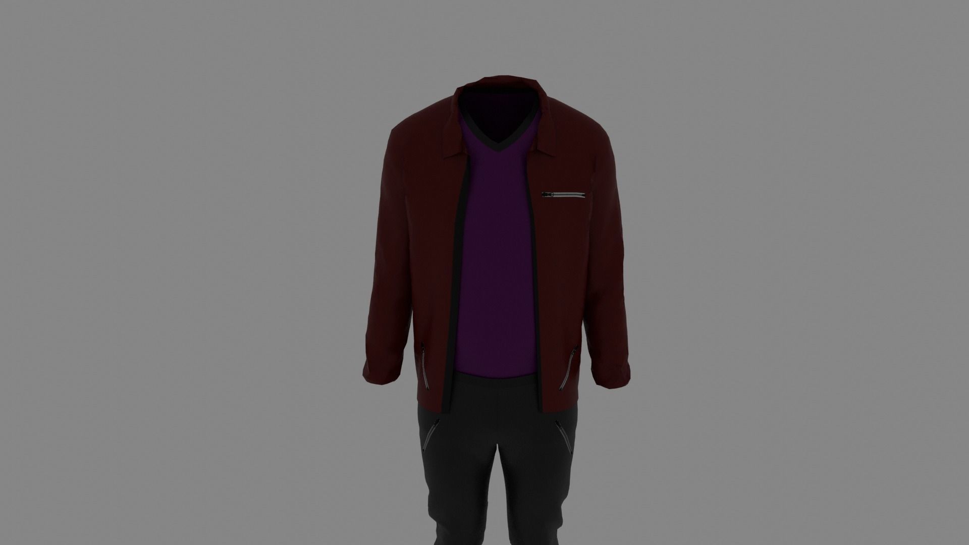 Man Clothes Low-poly 3D model_3