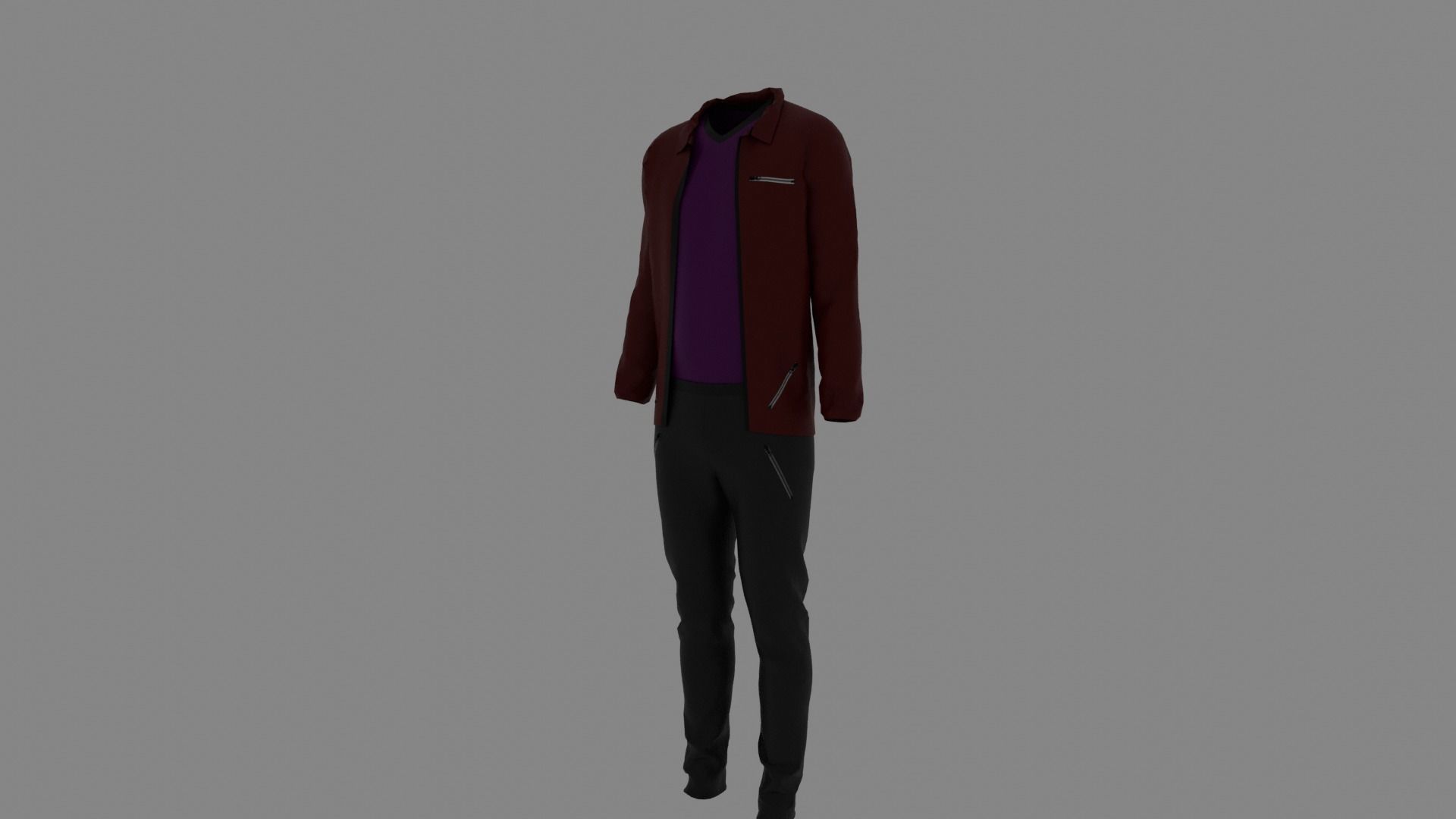 Man Clothes Low-poly 3D model_1