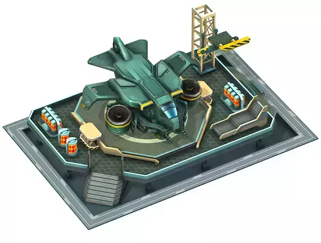 isometrical helicopter parking
