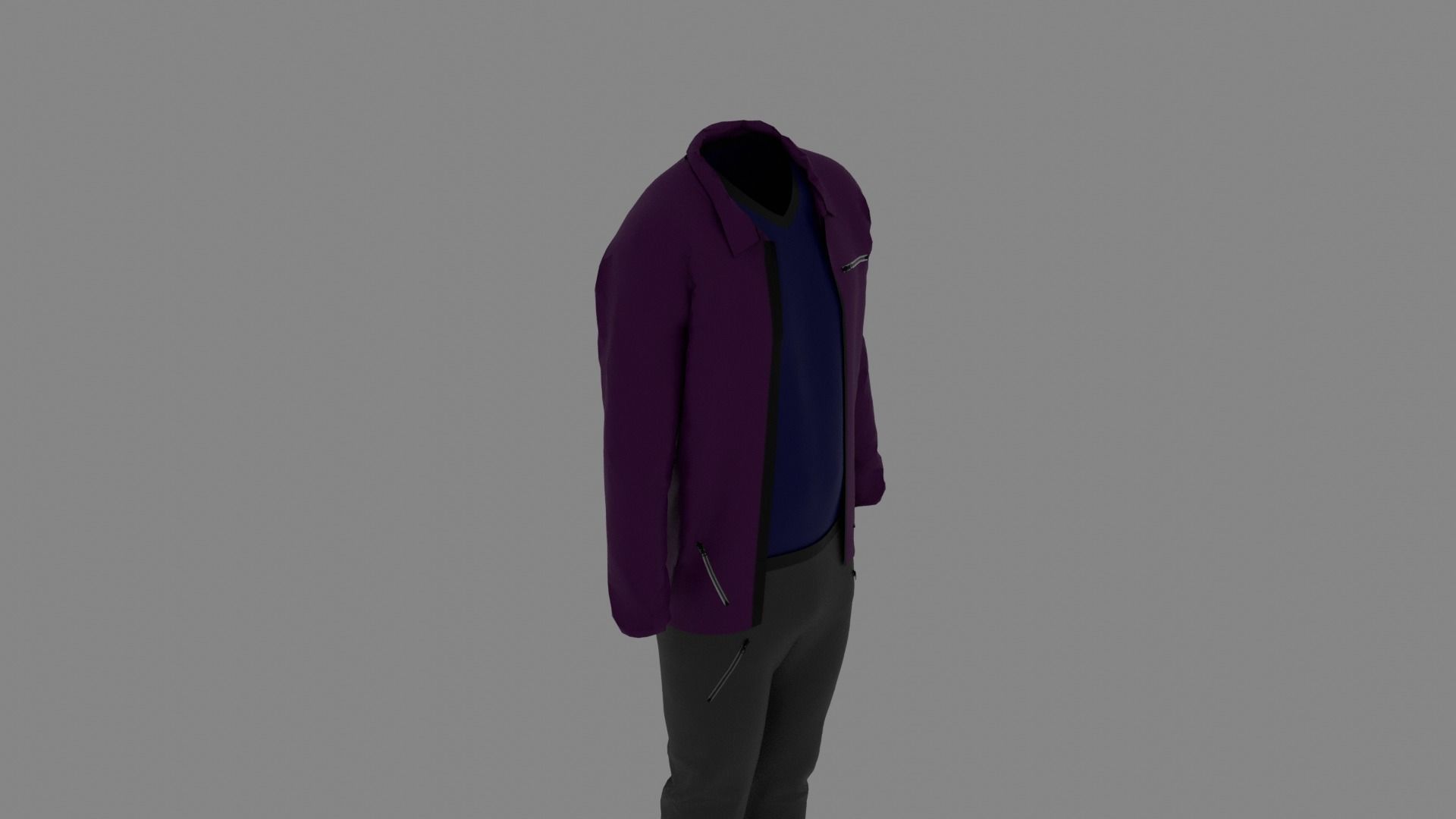Man Clothes Low-poly 3D model_5
