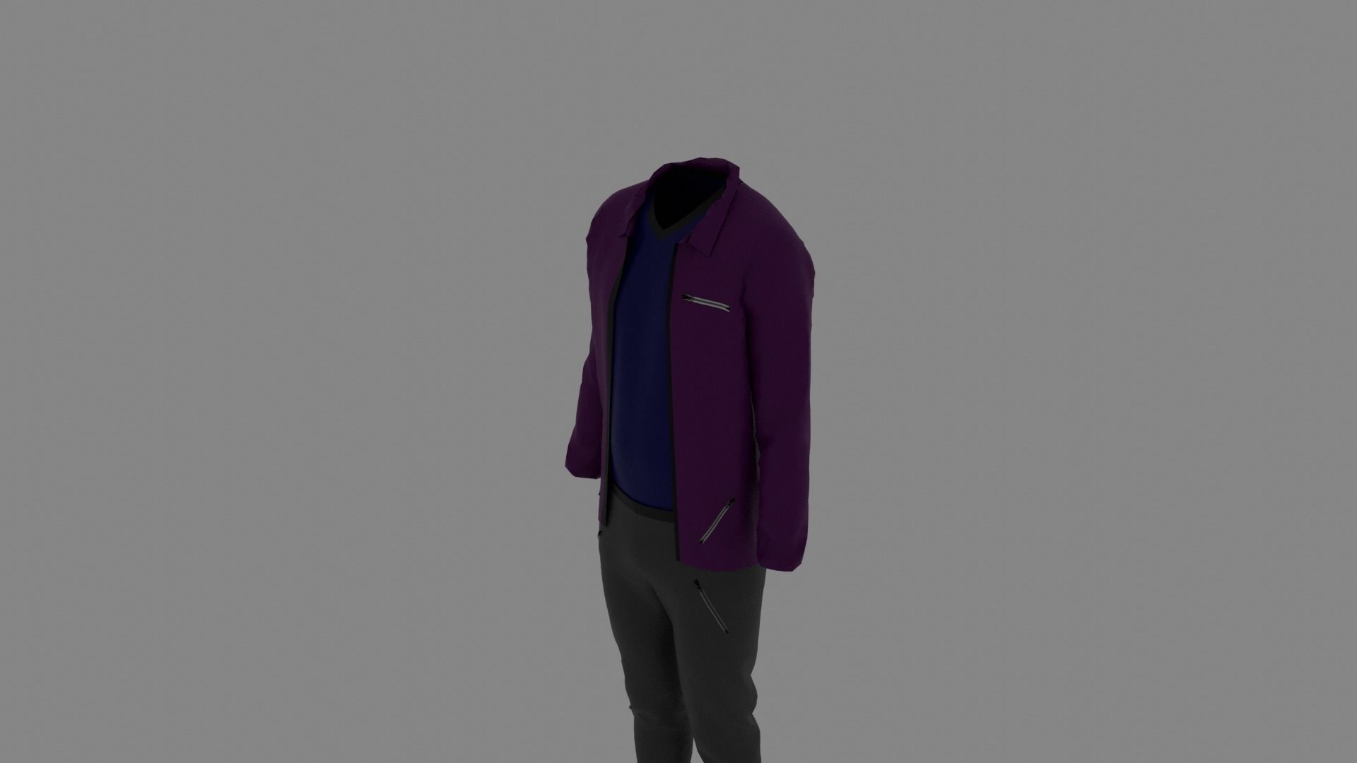 Man Clothes Low-poly 3D model_4