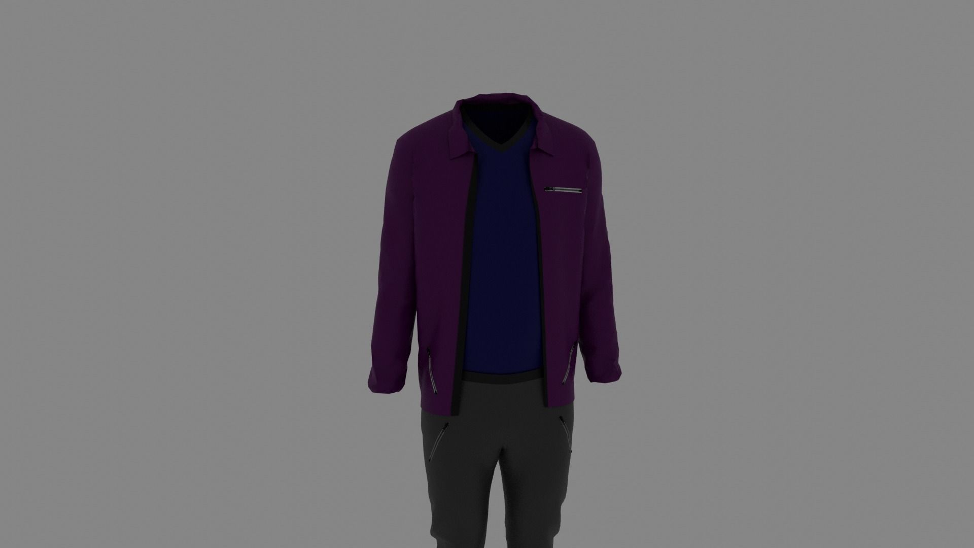 Man Clothes Low-poly 3D model_6