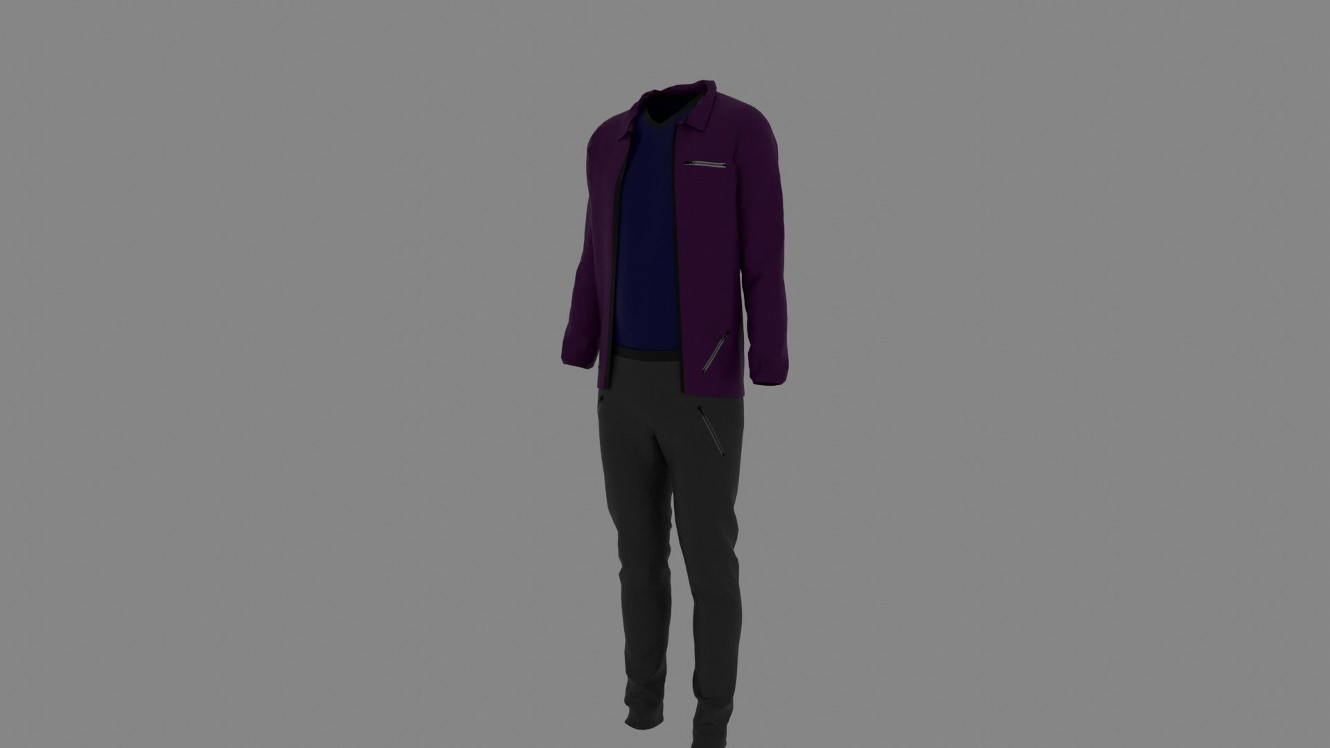 Man Clothes Low-poly 3D model_1