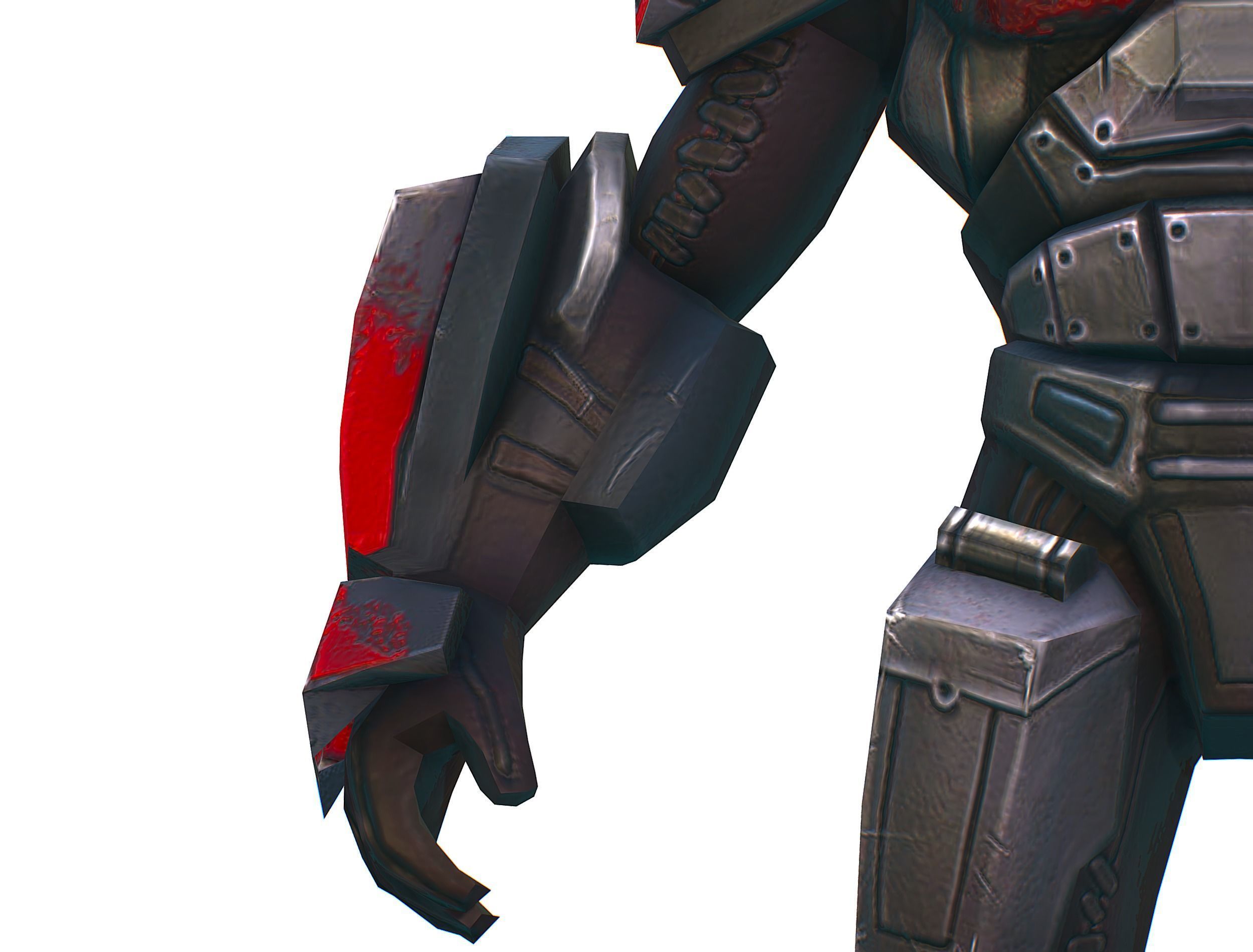 Man Cyborg  Trooper Soldier Low-poly 3D model_17