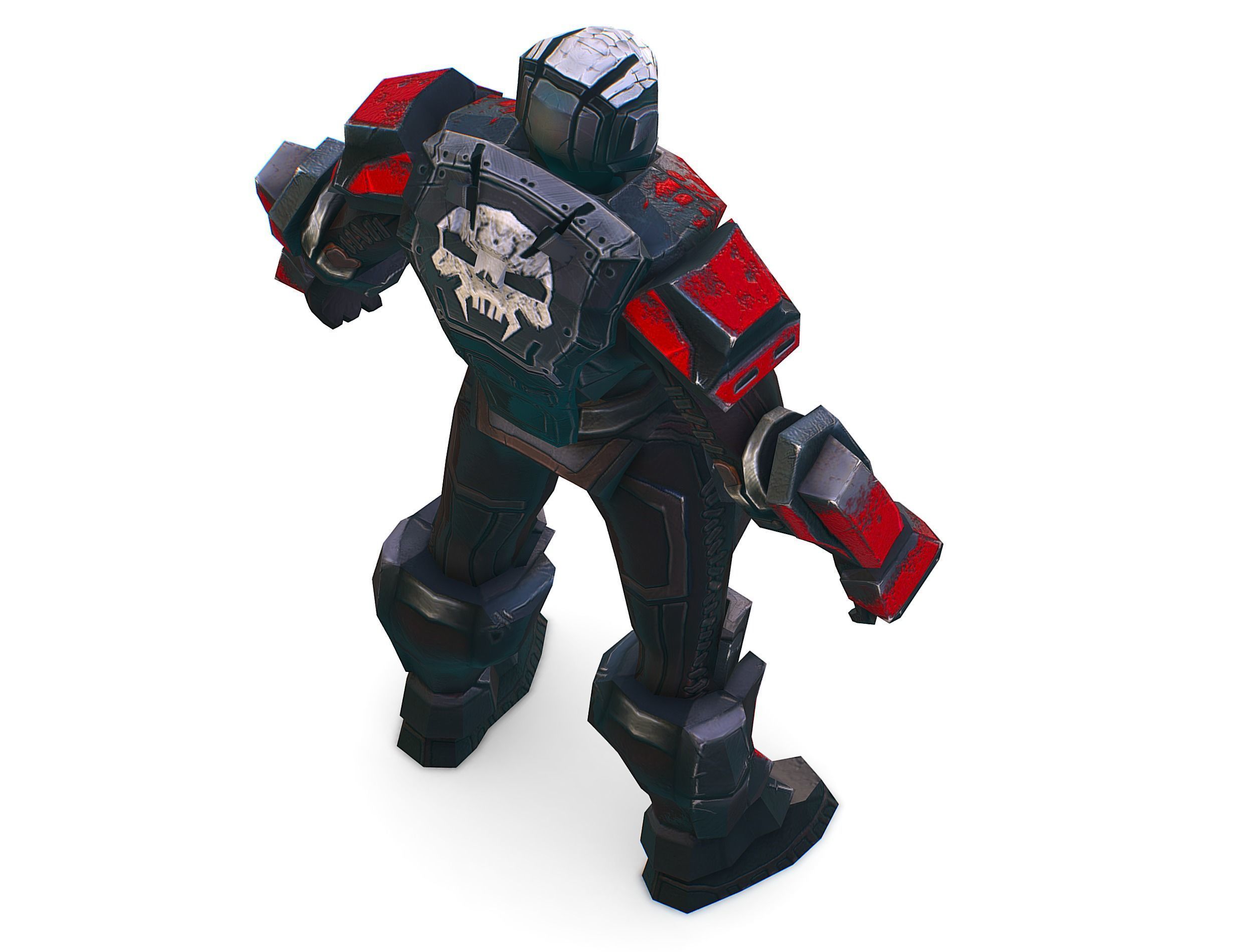Man Cyborg  Trooper Soldier Low-poly 3D model_15