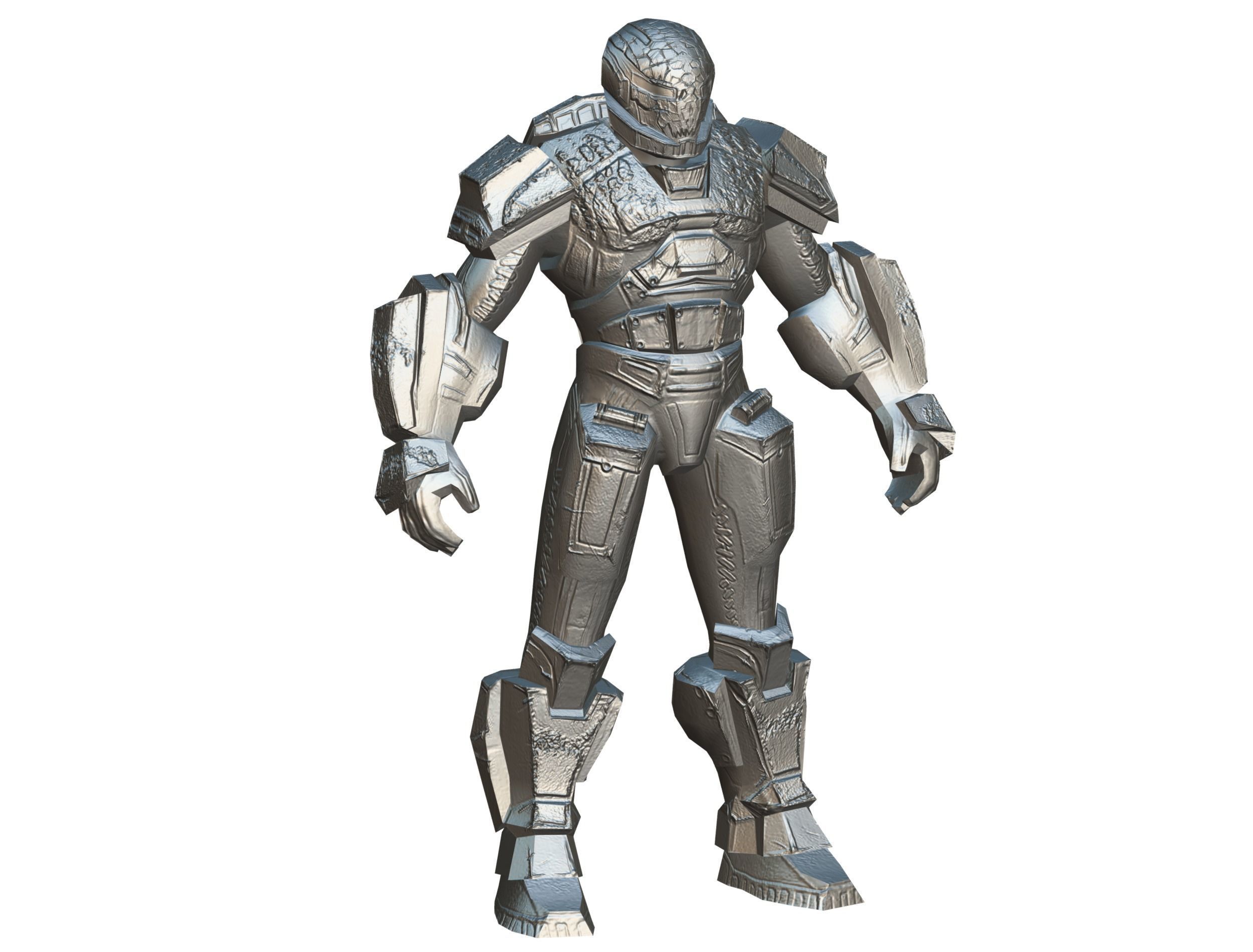 Man Cyborg  Trooper Soldier Low-poly 3D model_31