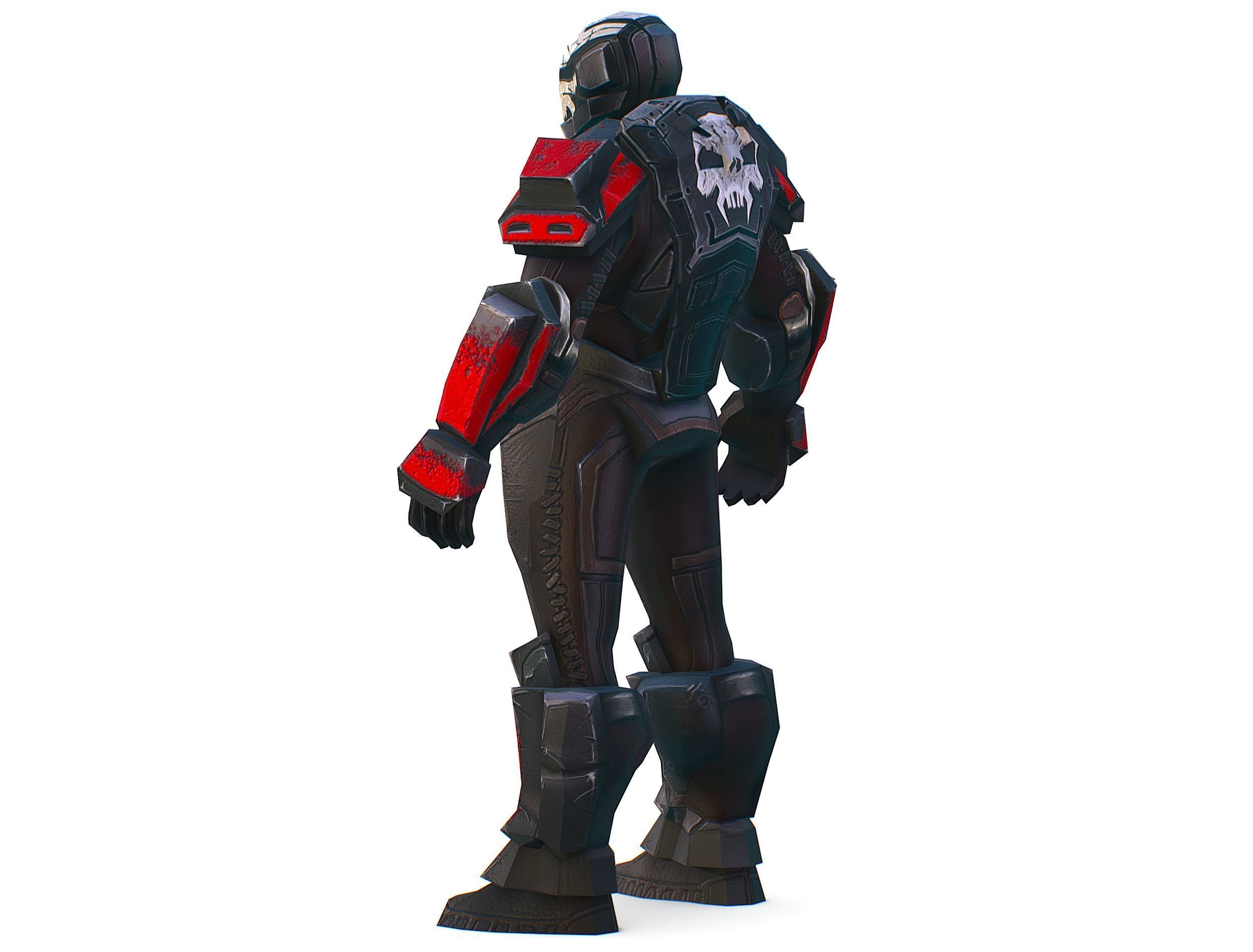Man Cyborg  Trooper Soldier Low-poly 3D model_5