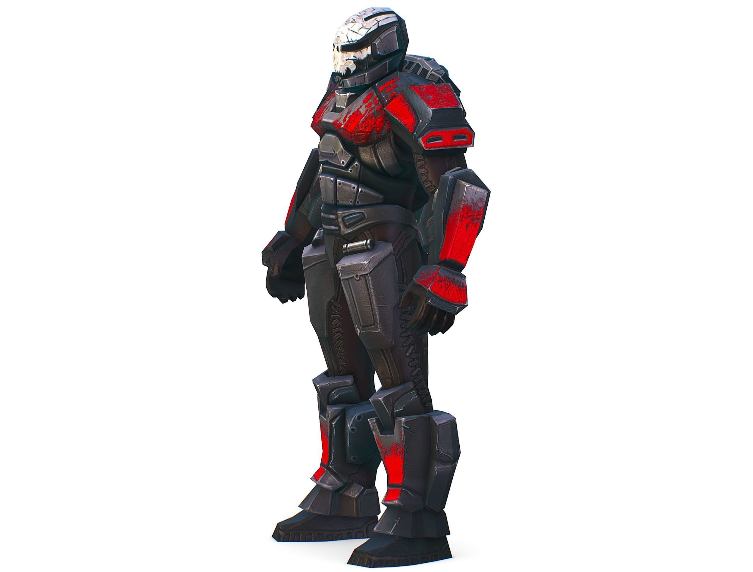 Man Cyborg  Trooper Soldier Low-poly 3D model_3