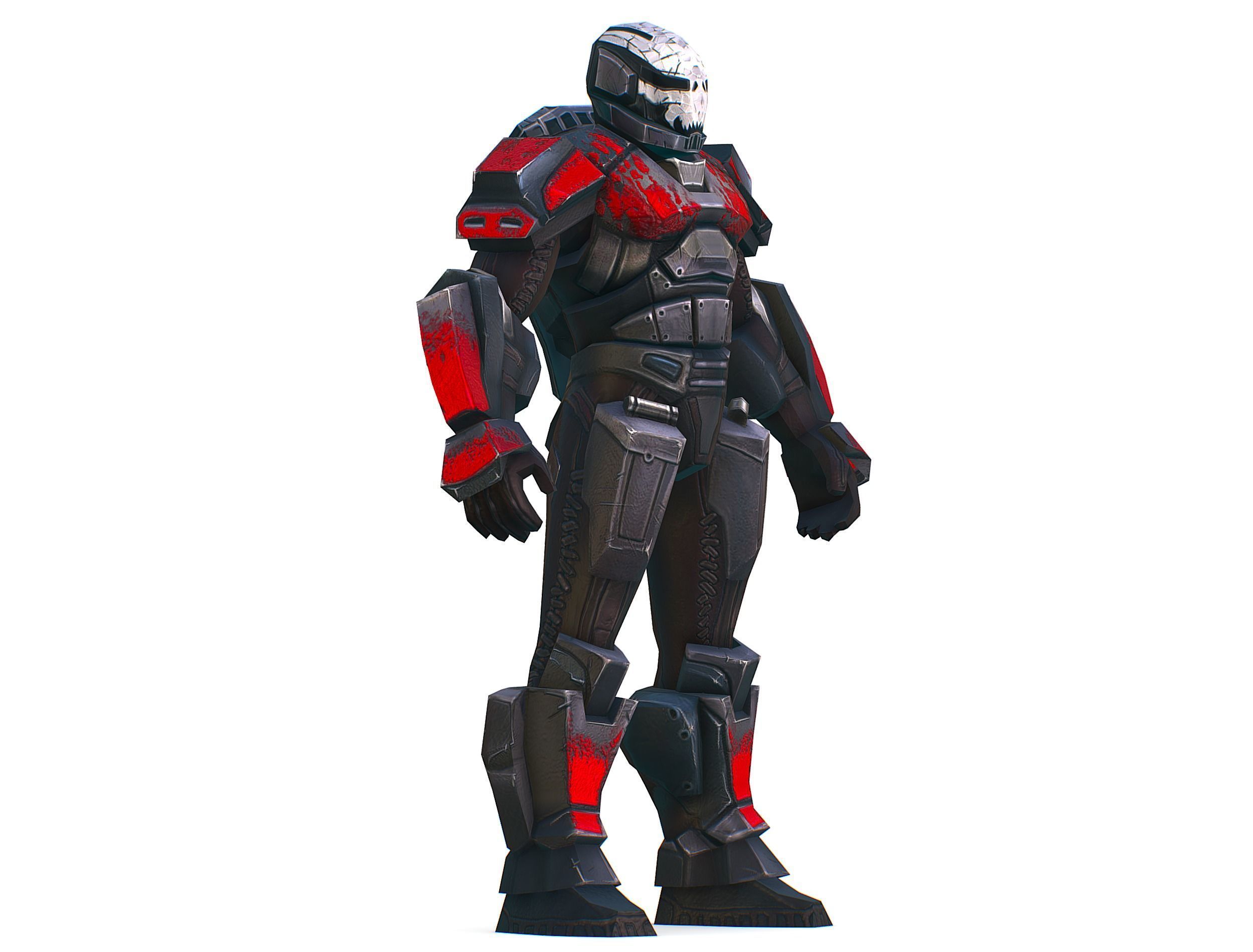 Man Cyborg  Trooper Soldier Low-poly 3D model_10