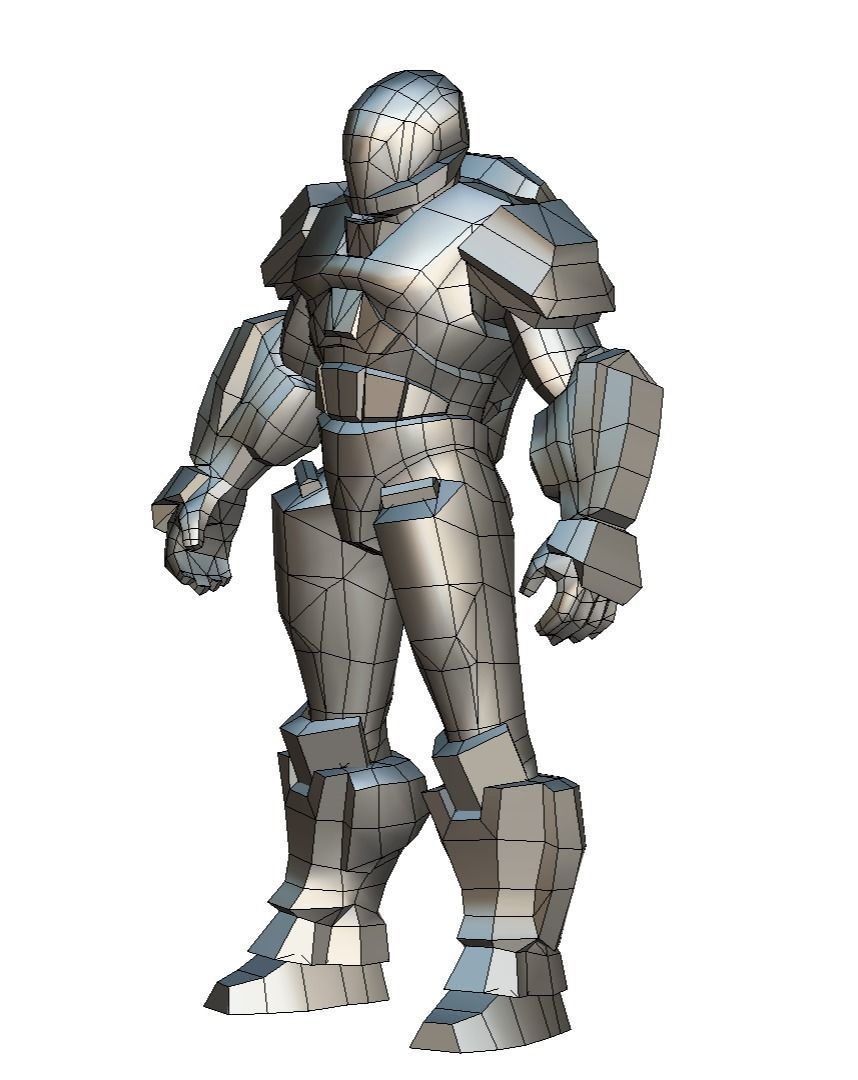 Man Cyborg  Trooper Soldier Low-poly 3D model_35