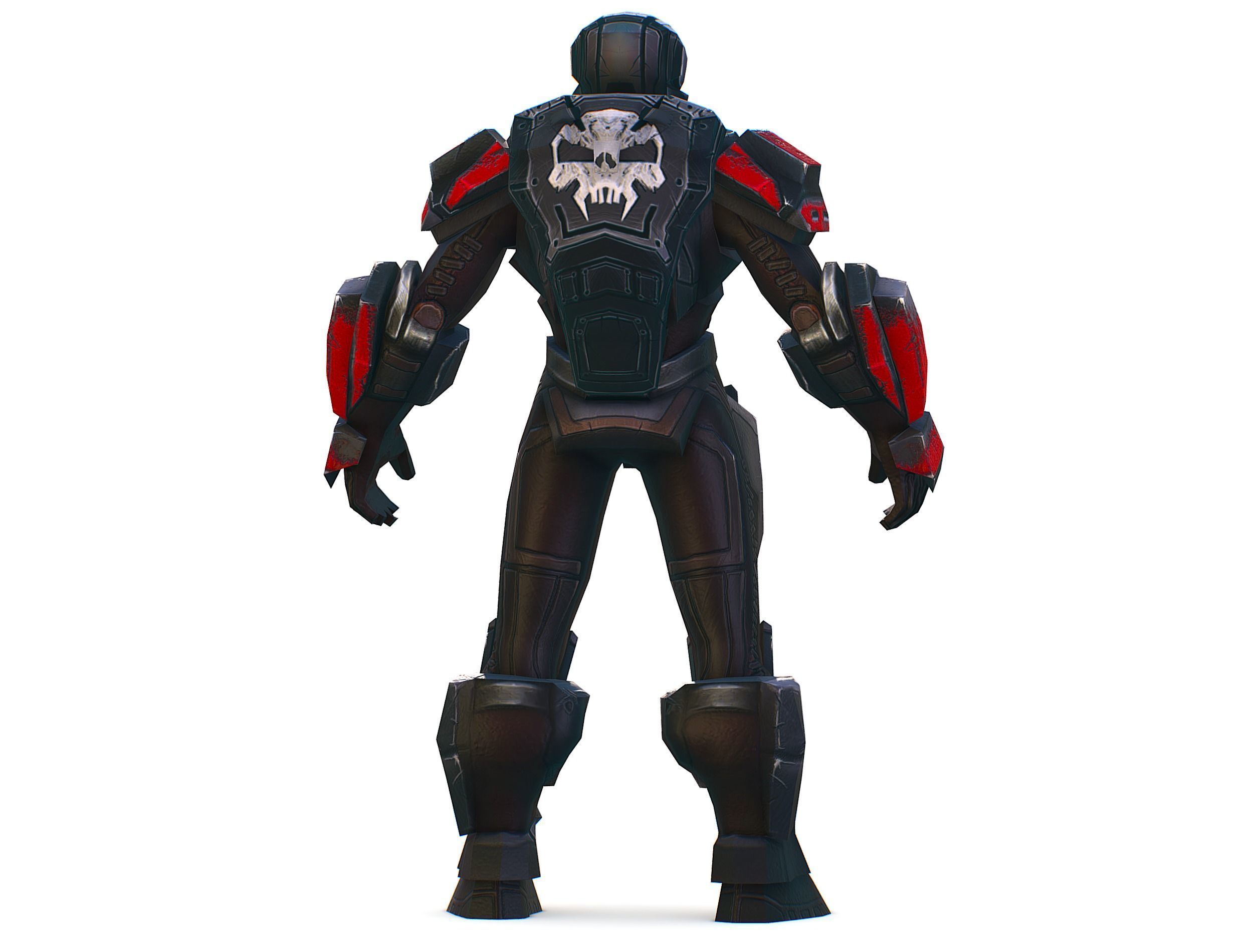 Man Cyborg  Trooper Soldier Low-poly 3D model_7