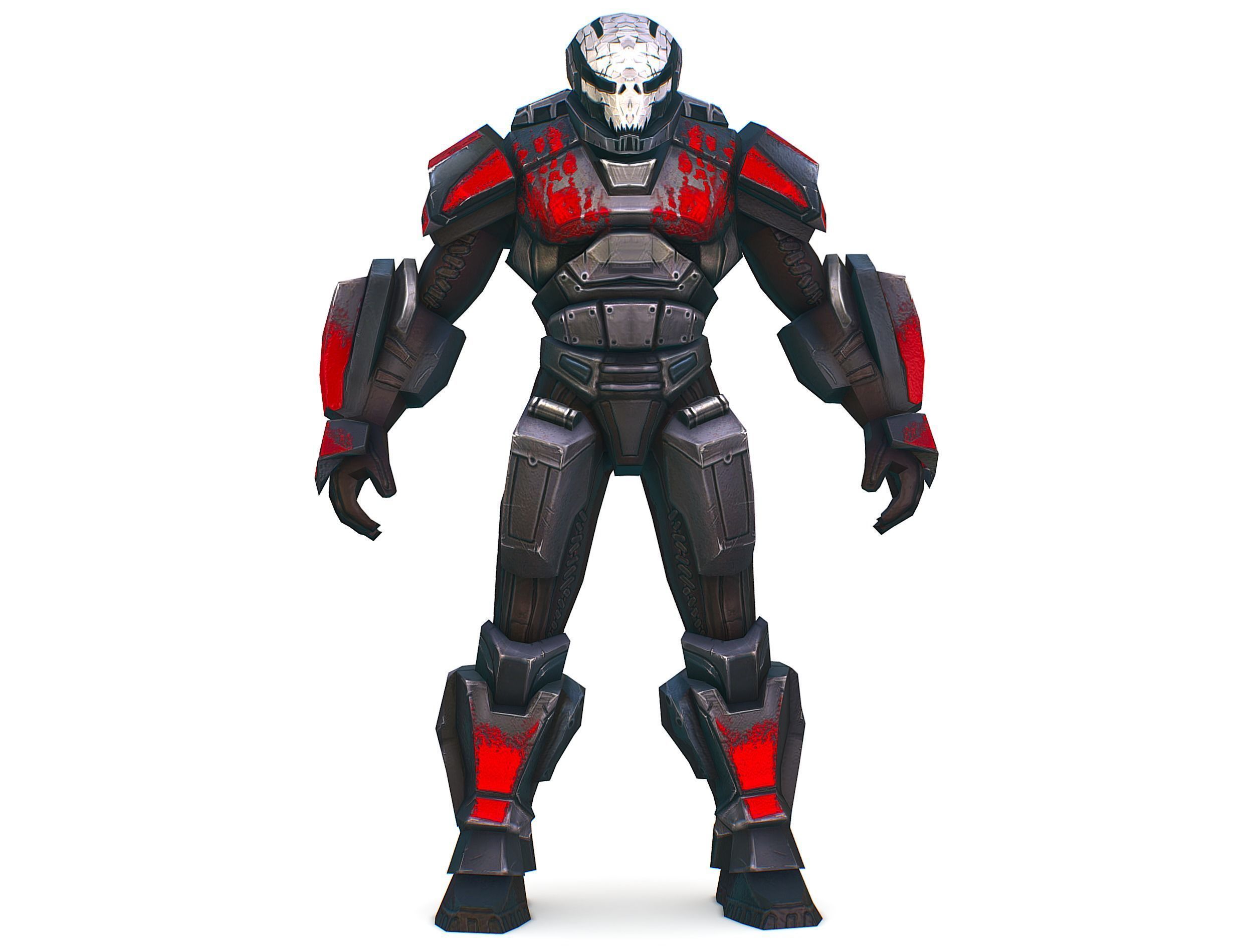 Man Cyborg  Trooper Soldier Low-poly 3D model_1